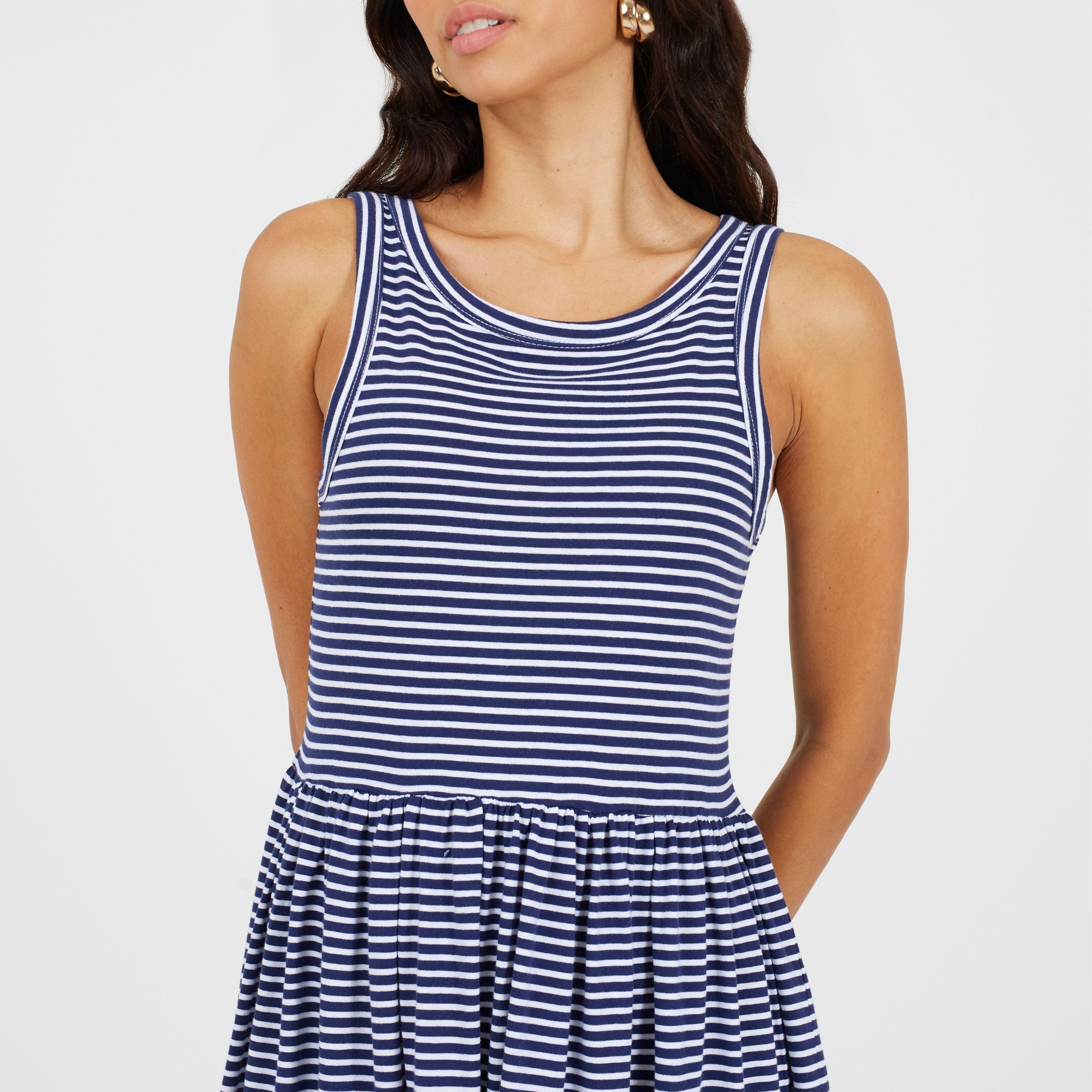 Marine/Blanc - Brave Soul - Midi Dress Ld99 - 3