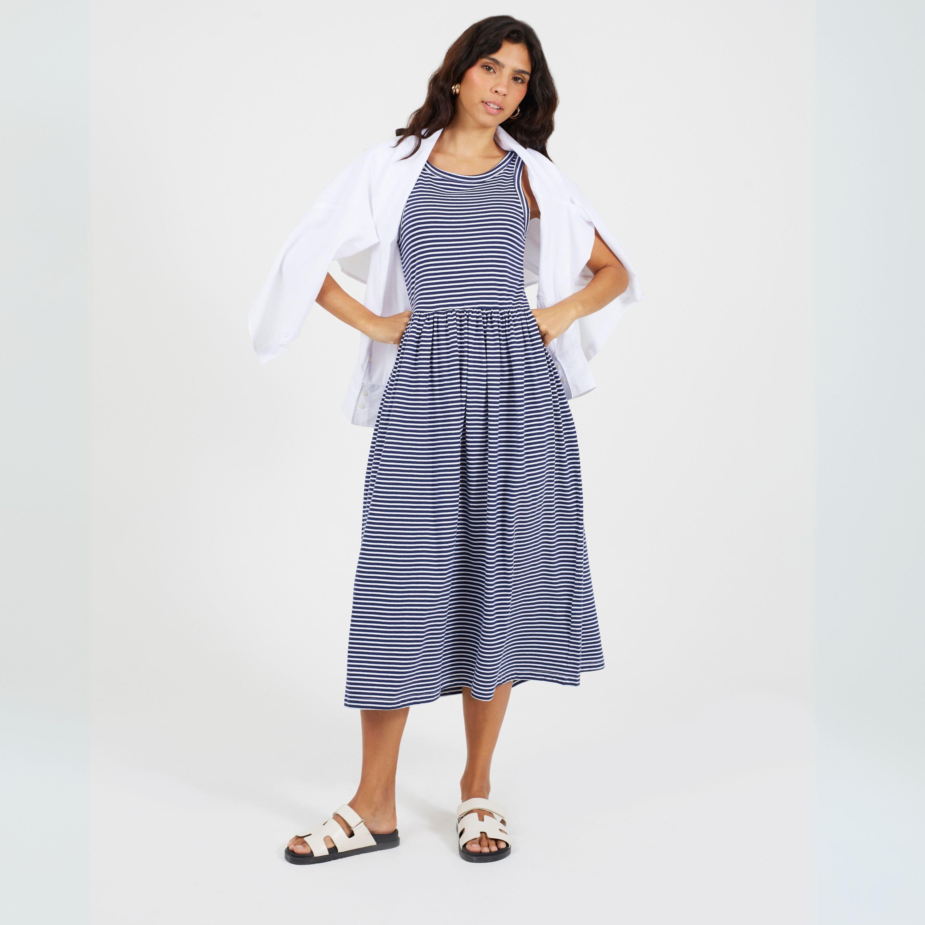 Marine/Blanc - Brave Soul - Midi Dress Ld99 - 4