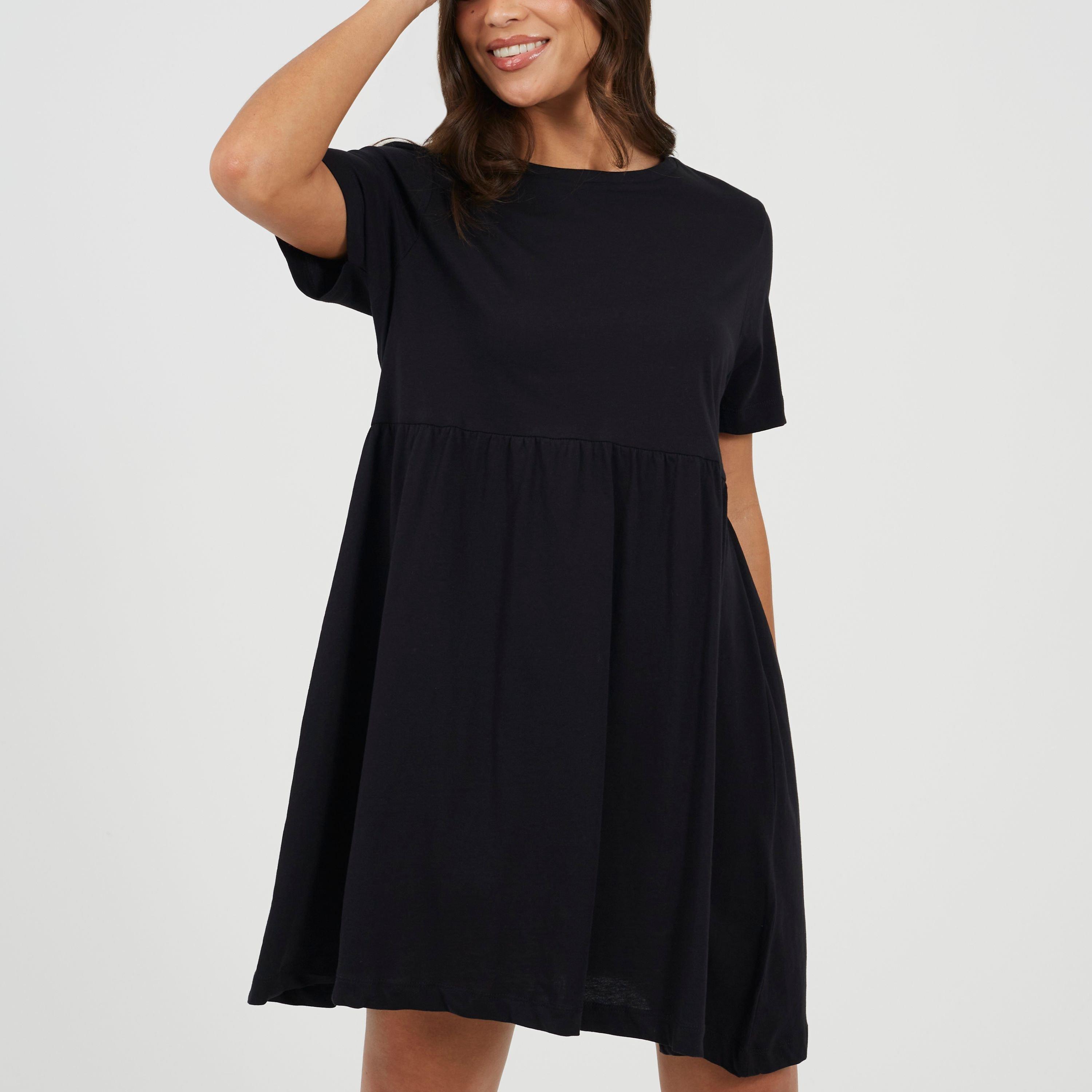 Black - Brave Soul - Womens Jersey Smock Dress - 1