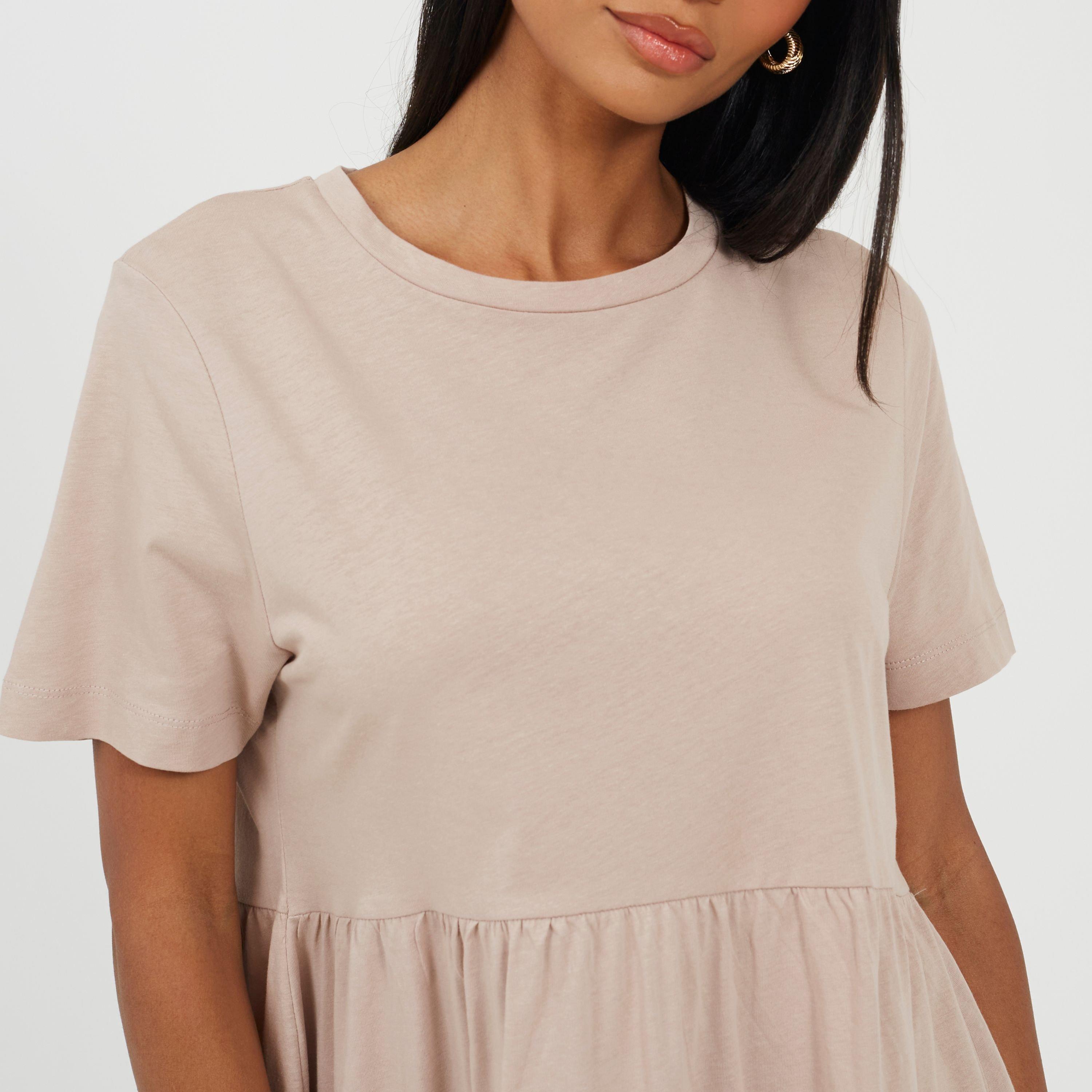 Mushroom - Brave Soul - Womens Jersey Smock Dress - 3