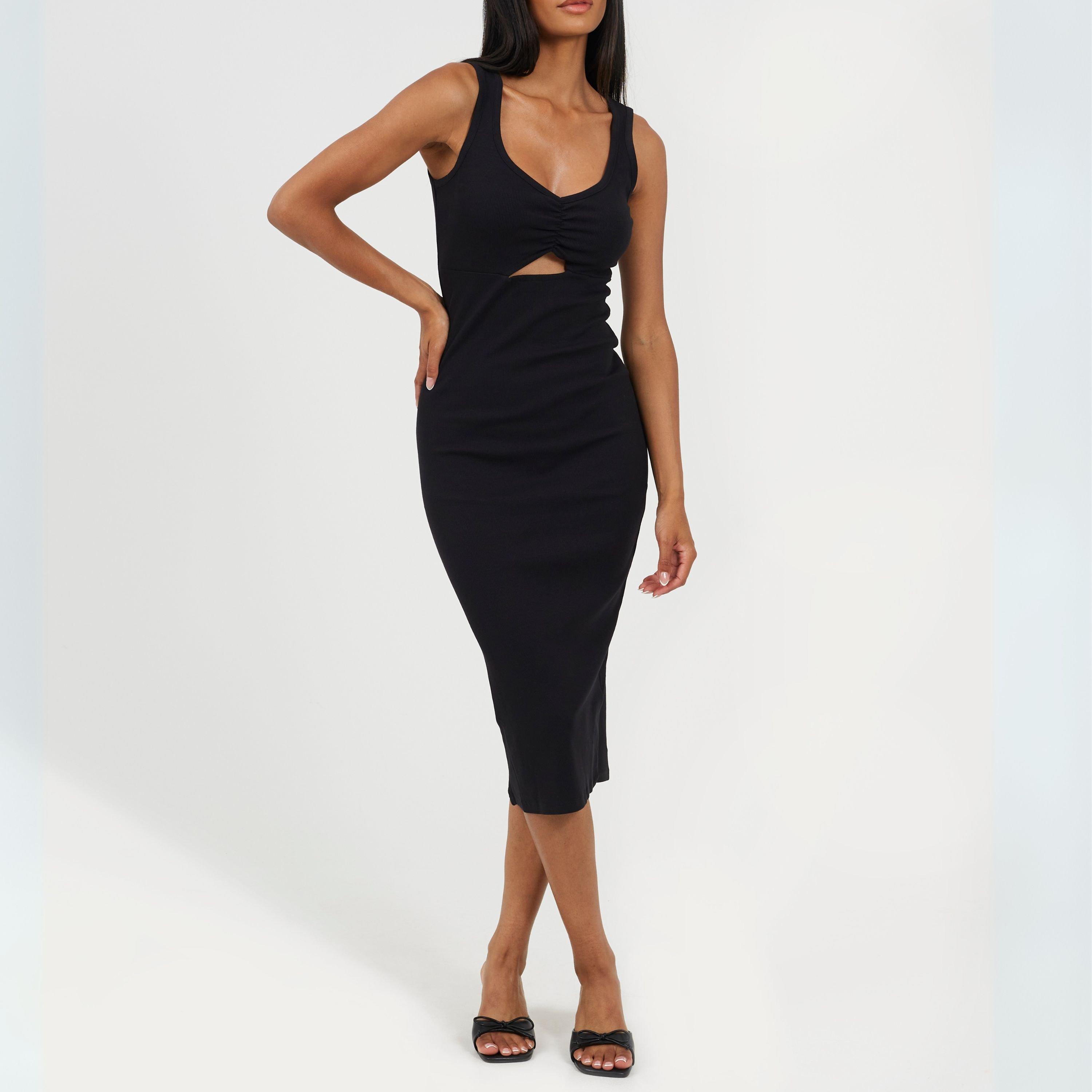 Brave Soul Women's Black Sleeveless Bodycon Dress - 8 (XS)
