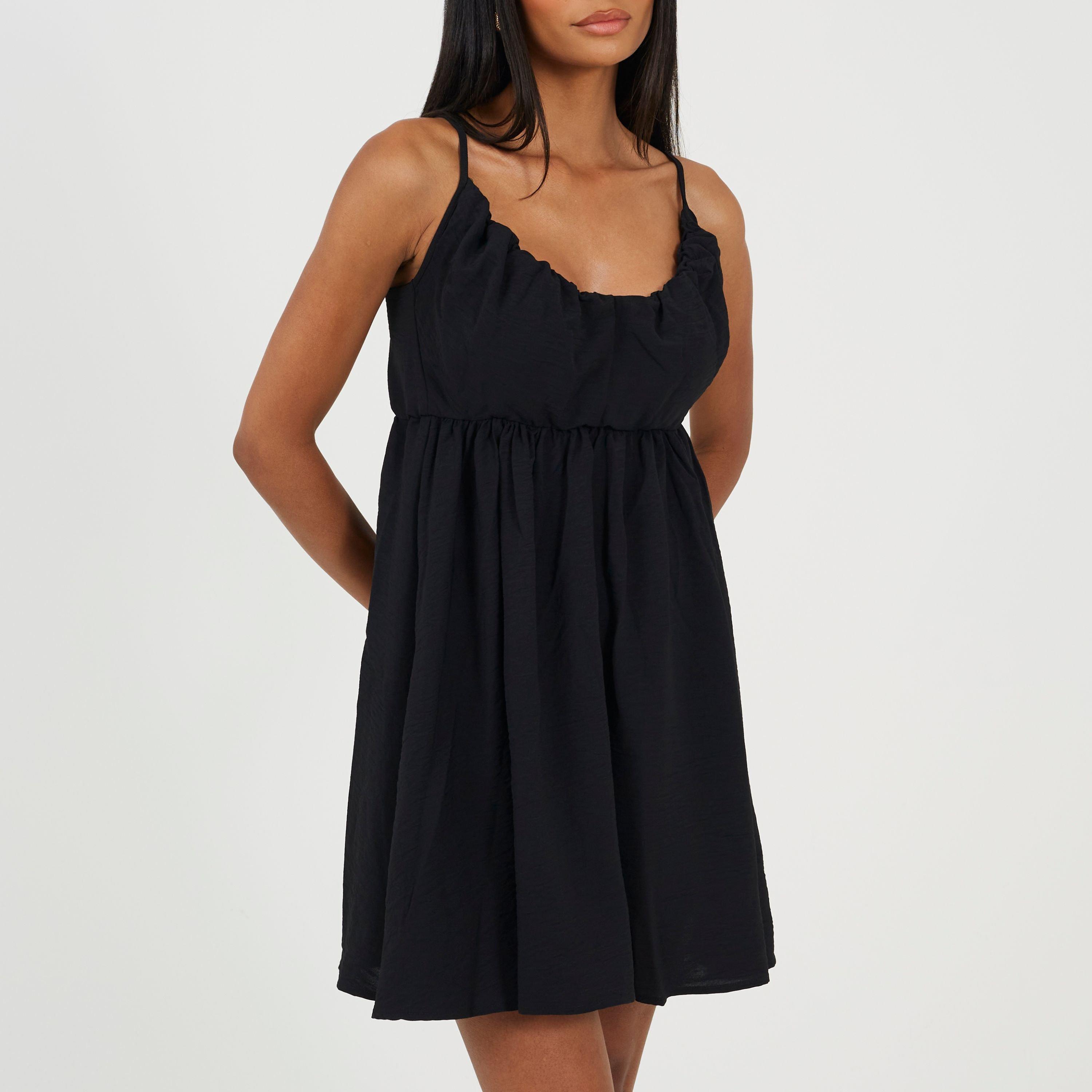 Brave Soul Women's Strappy Mini Dress With Back Tie Detail. - Black - 8 (XS)
