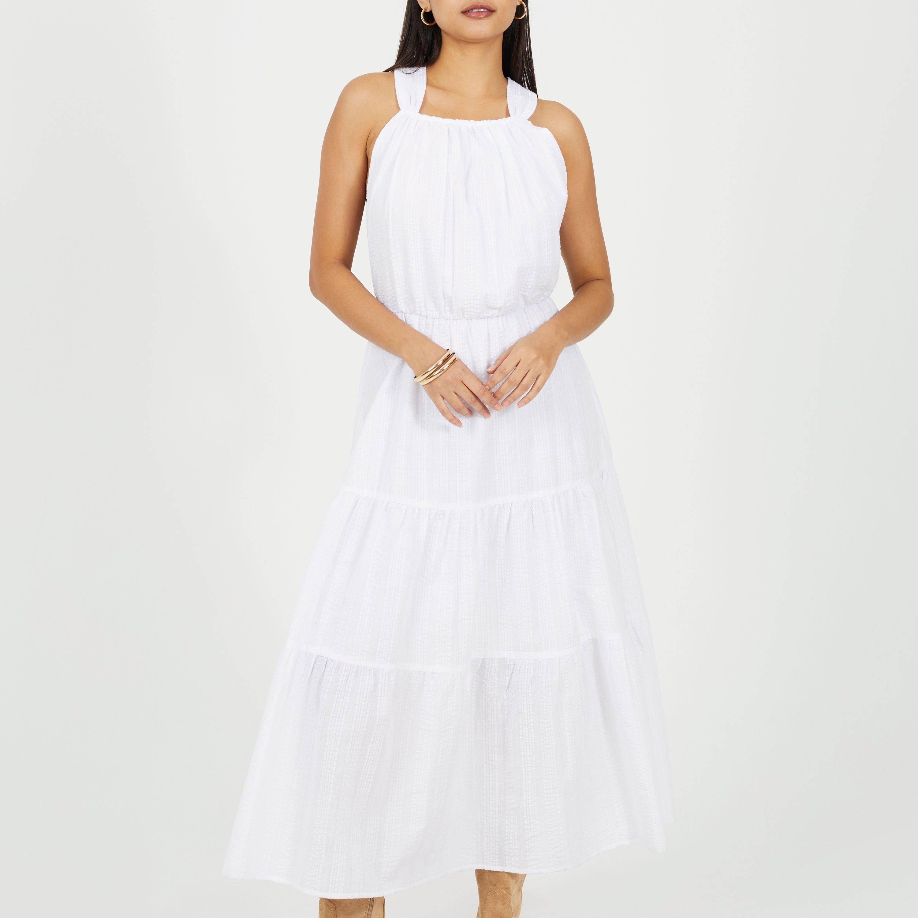 White - Brave Soul - Women's Sleeveless A Line Dress - 1