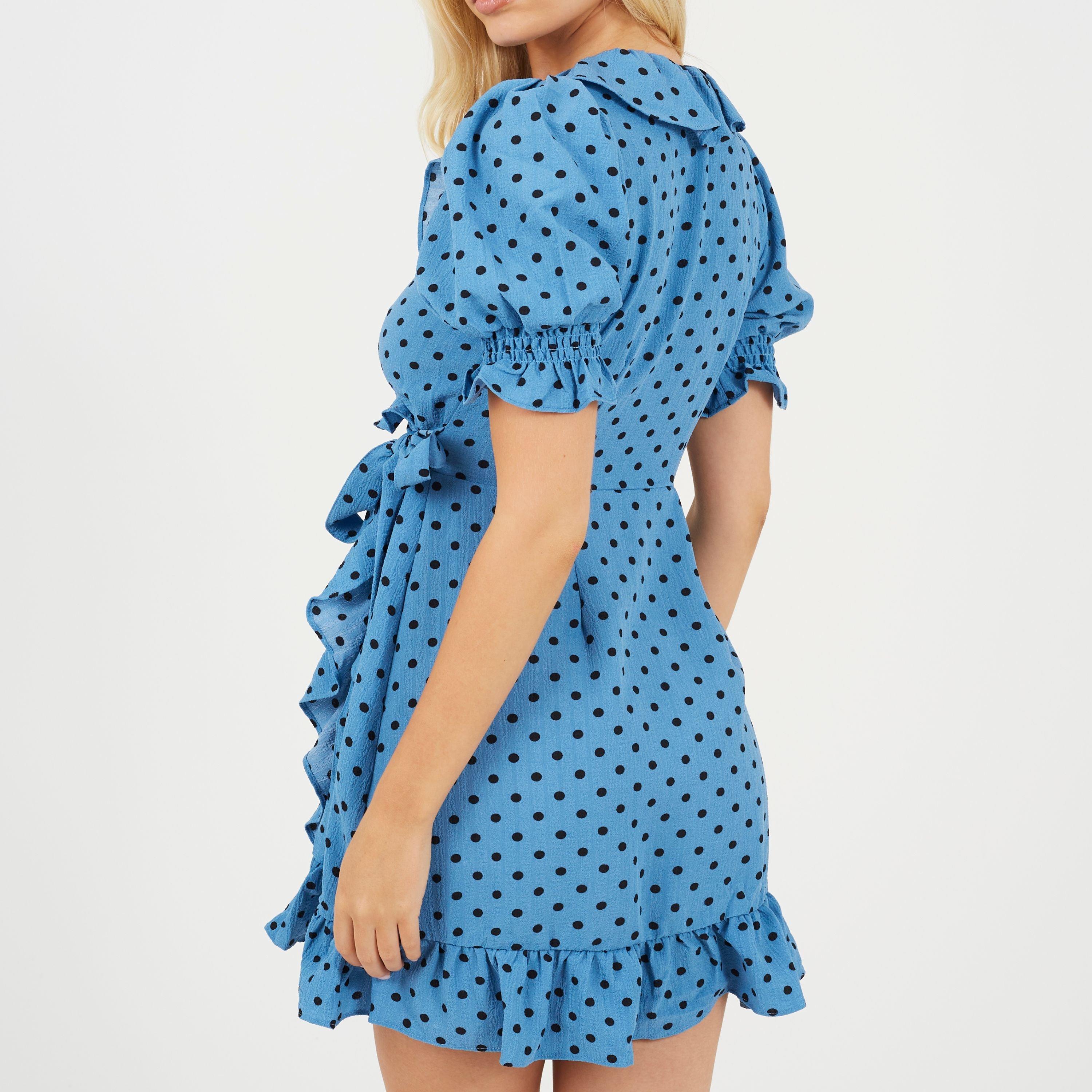 Blue/Black - Brave Soul - Wrap Dress Ld99 - 2