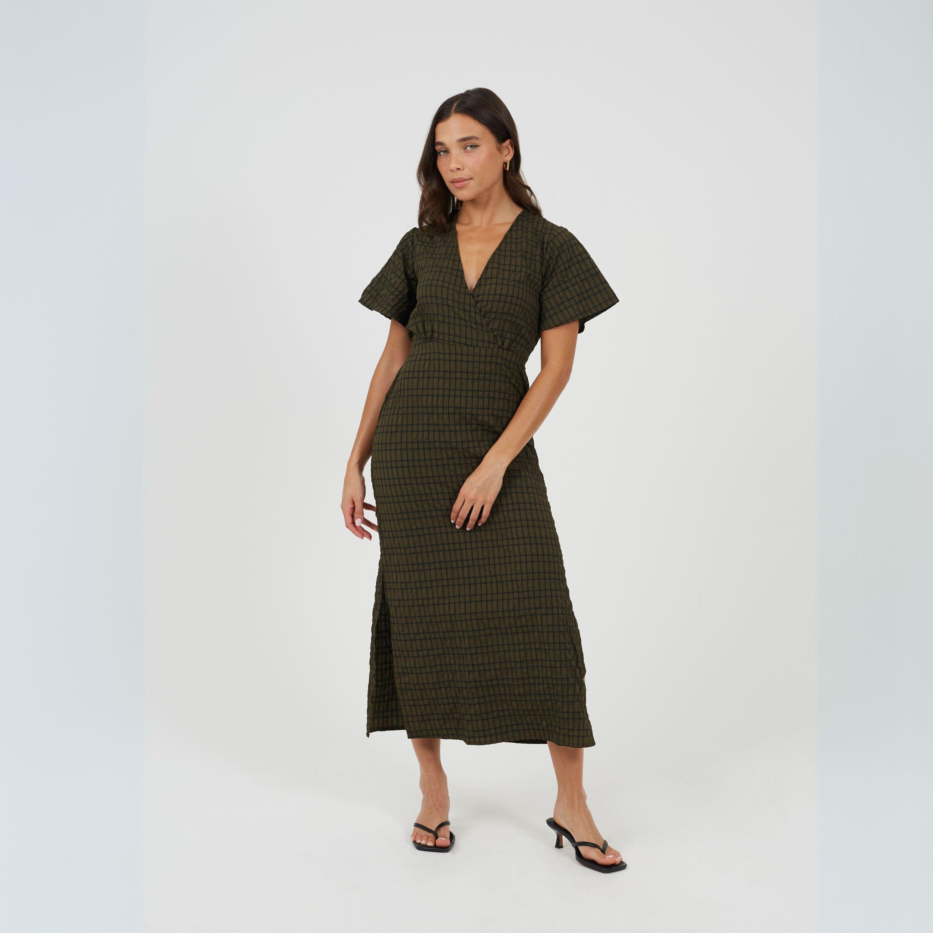 Khaki/Black - Brave Soul - Tie Back Drs Ld99 - 4