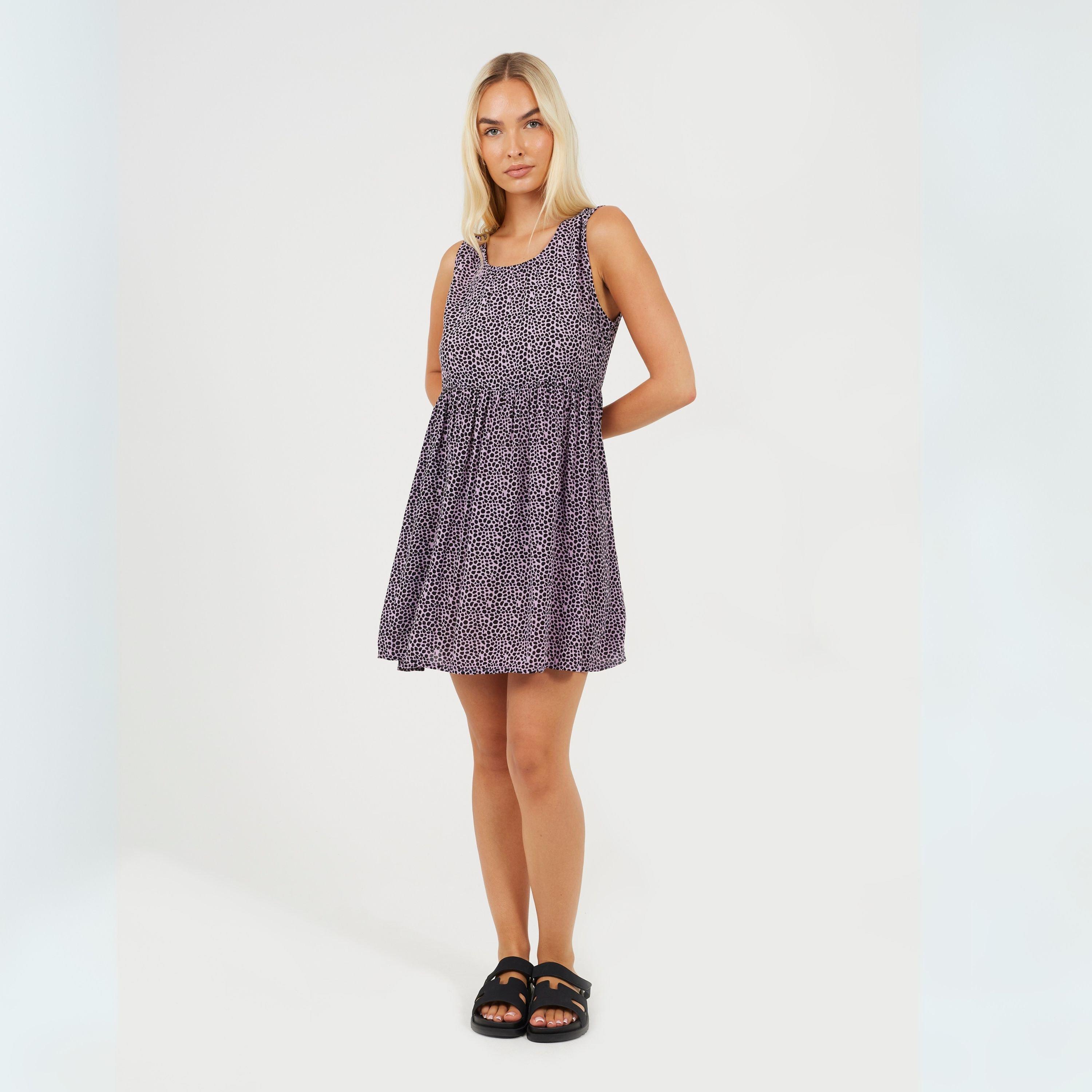 Lilac/Black - Brave Soul - Smock Dress Ld99 - 4