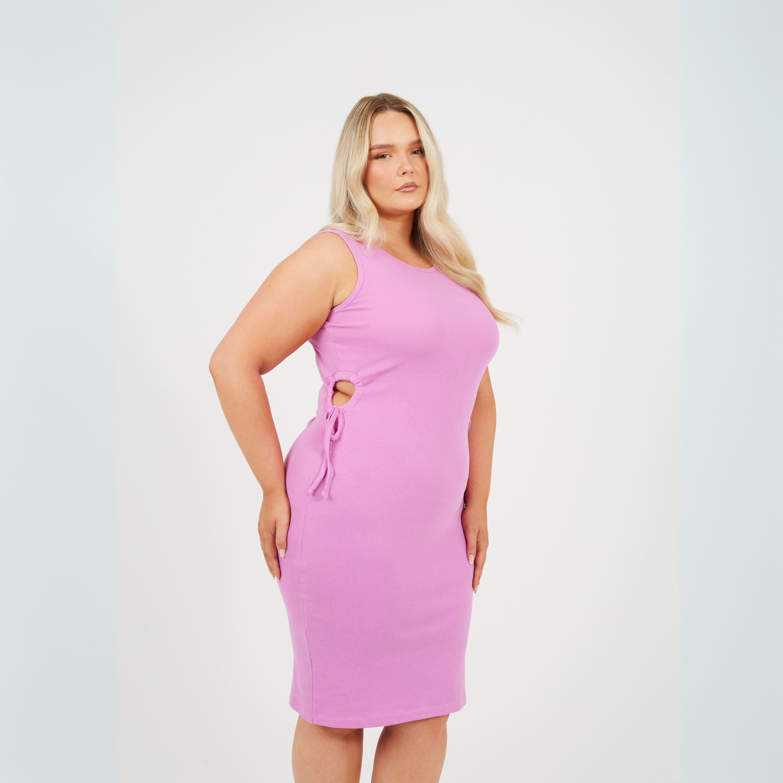 Iris - Brave Soul - Plus Size Womens Midi Dress with Cut Out Detail - 4