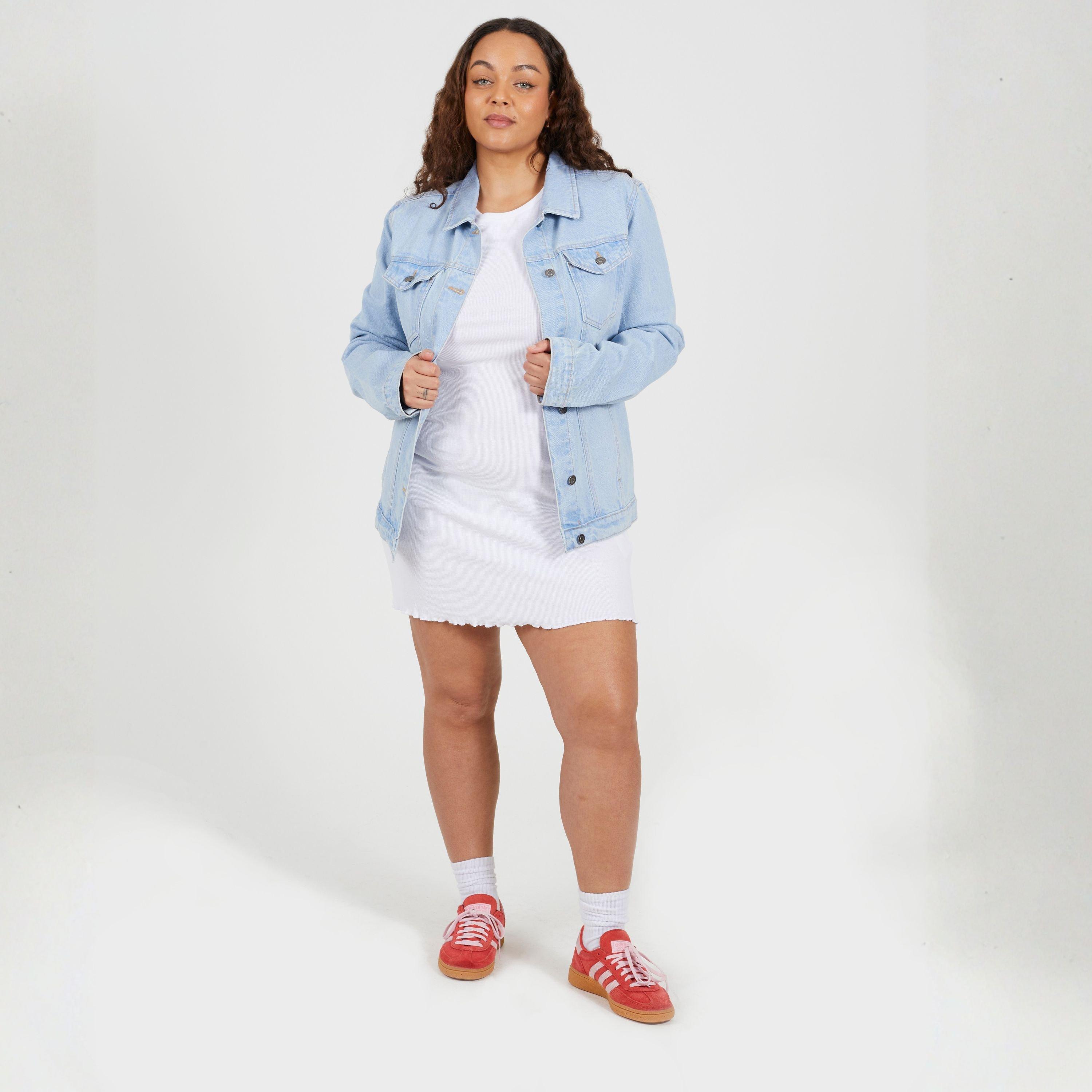 White - Brave Soul - Plus Size Lettuce Hem Mini T-shirt Dress - 4