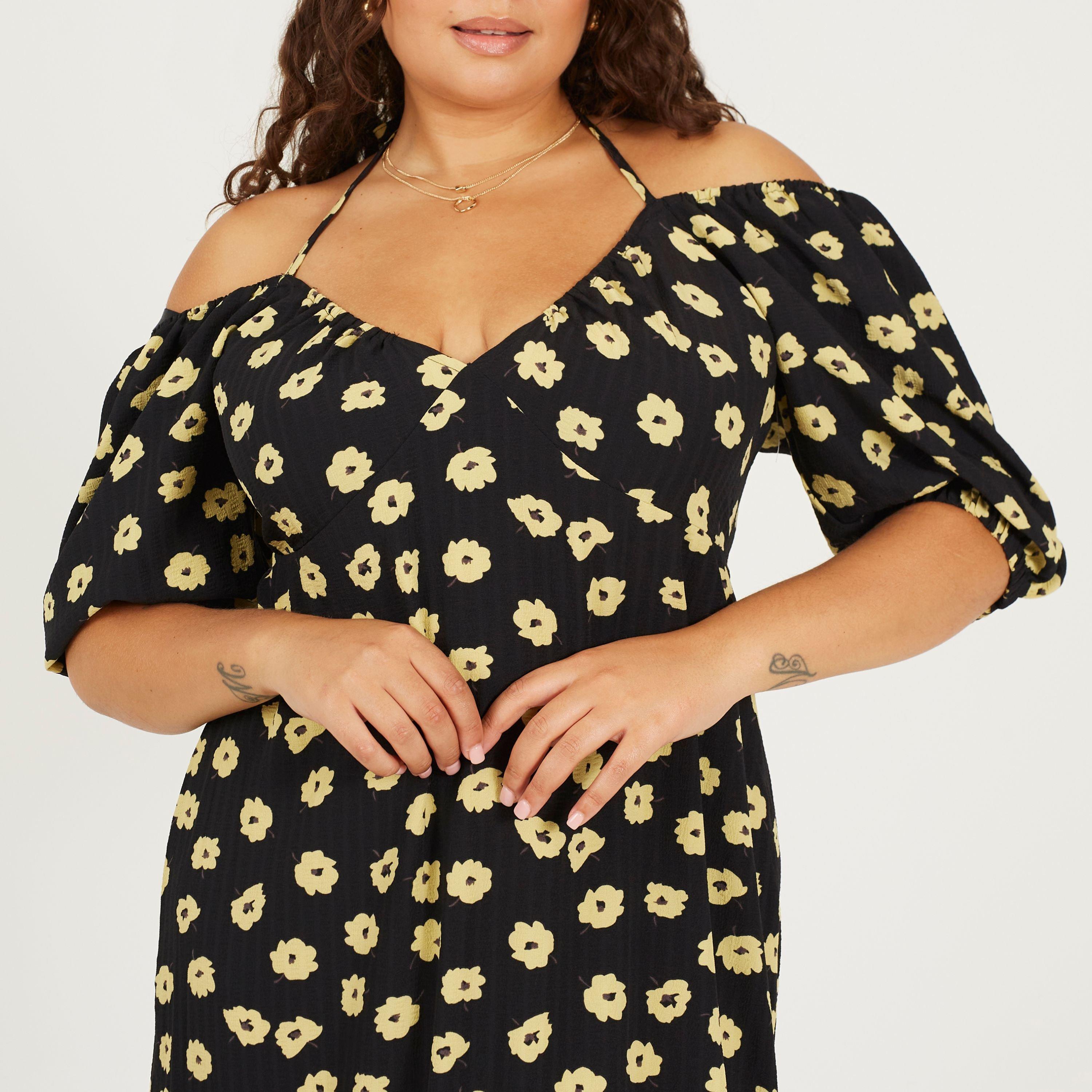 Black/Yellow - Brave Soul - Curve Dress Ld99 - 3