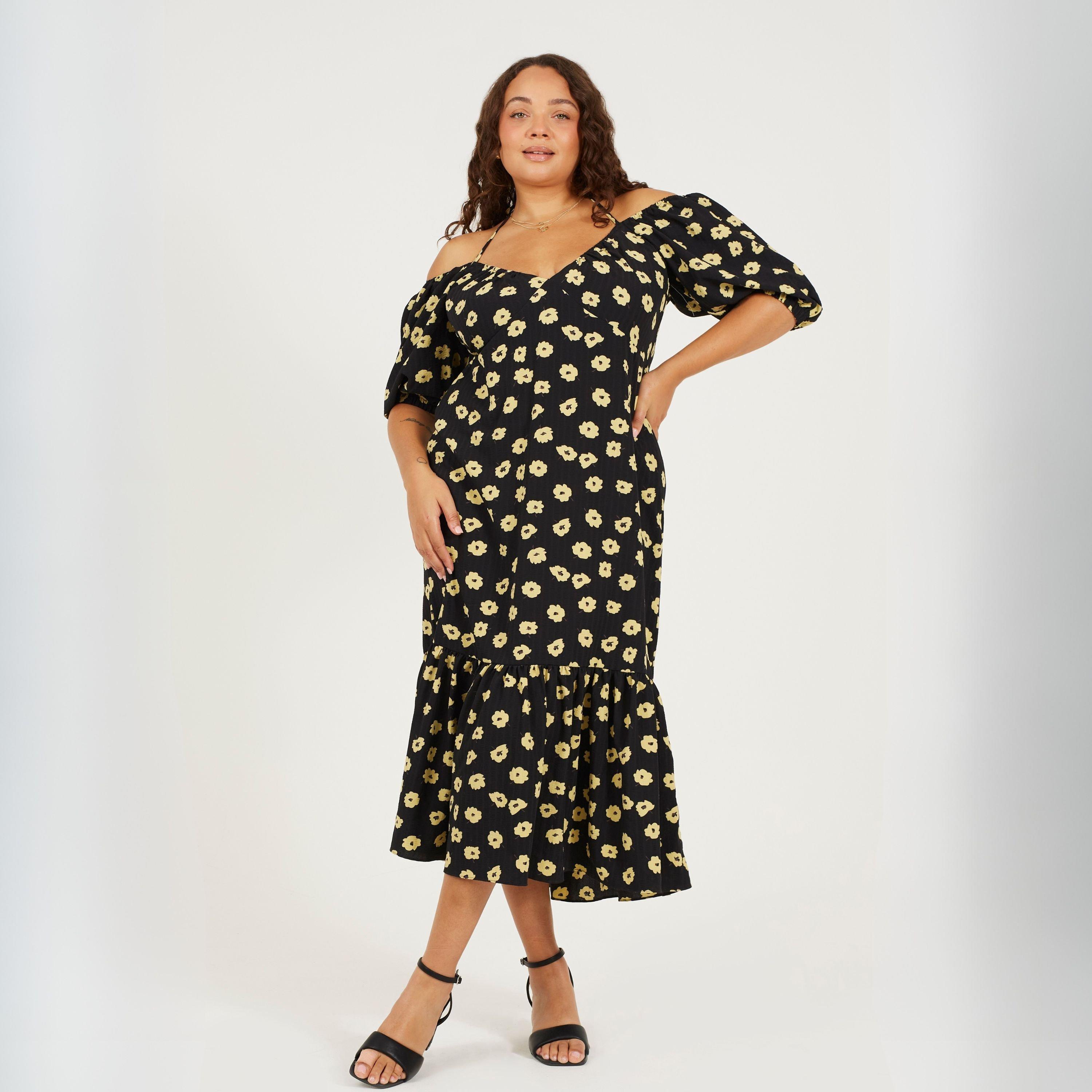 Black/Yellow - Brave Soul - Curve Dress Ld99 - 4