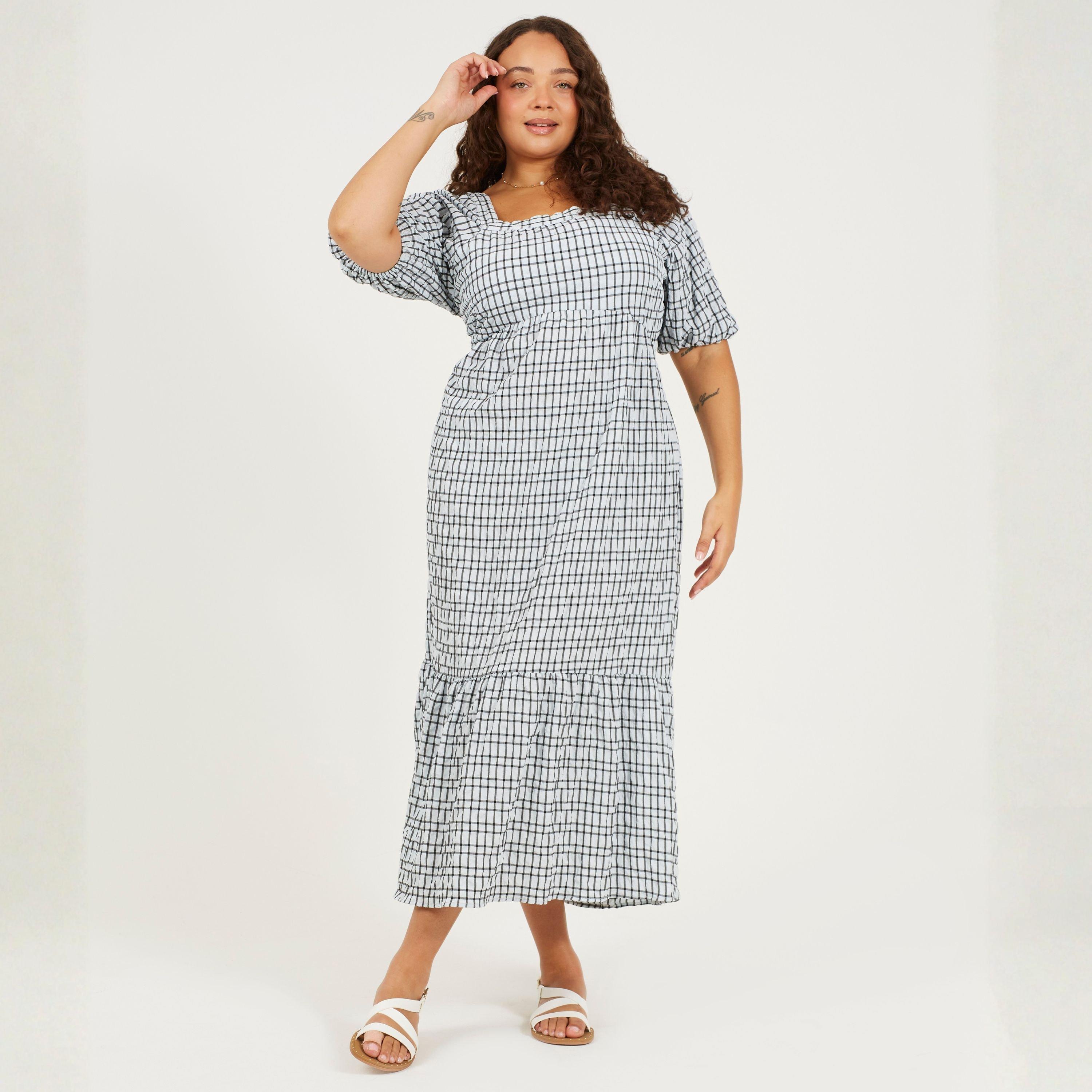 Azzurro pallido - Brave Soul - Womens Plus Size Seersucker Maxi Dress with Tie Back Detail - 4