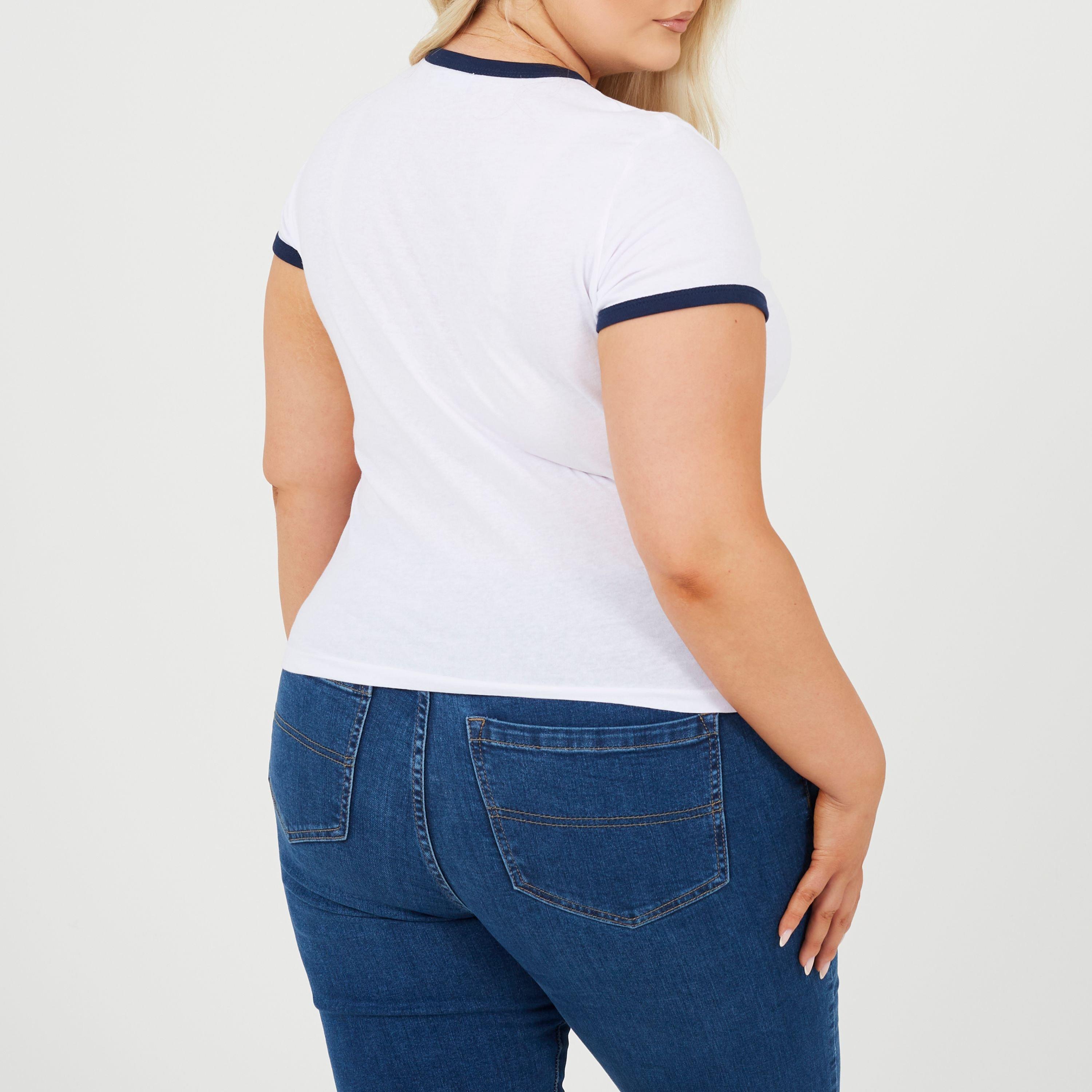 Wit/Marineblauw - Brave Soul - Ps SsBtn Tee Ld99 - 2