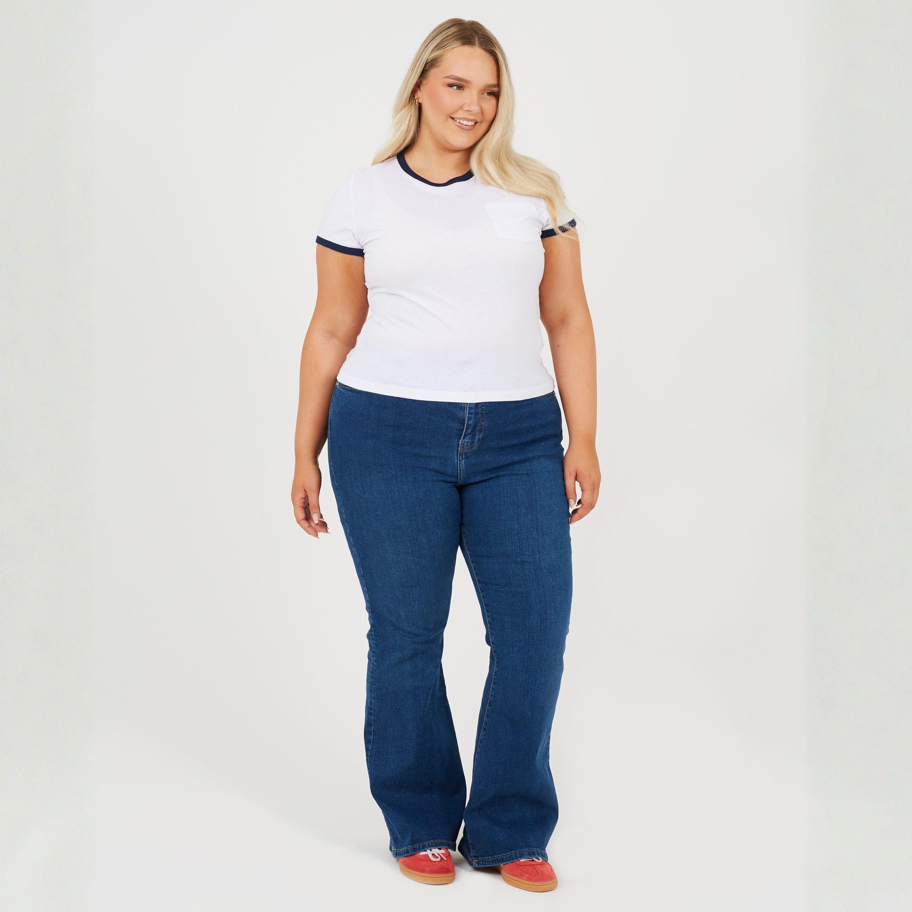 Wit/Marineblauw - Brave Soul - Ps SsBtn Tee Ld99 - 4