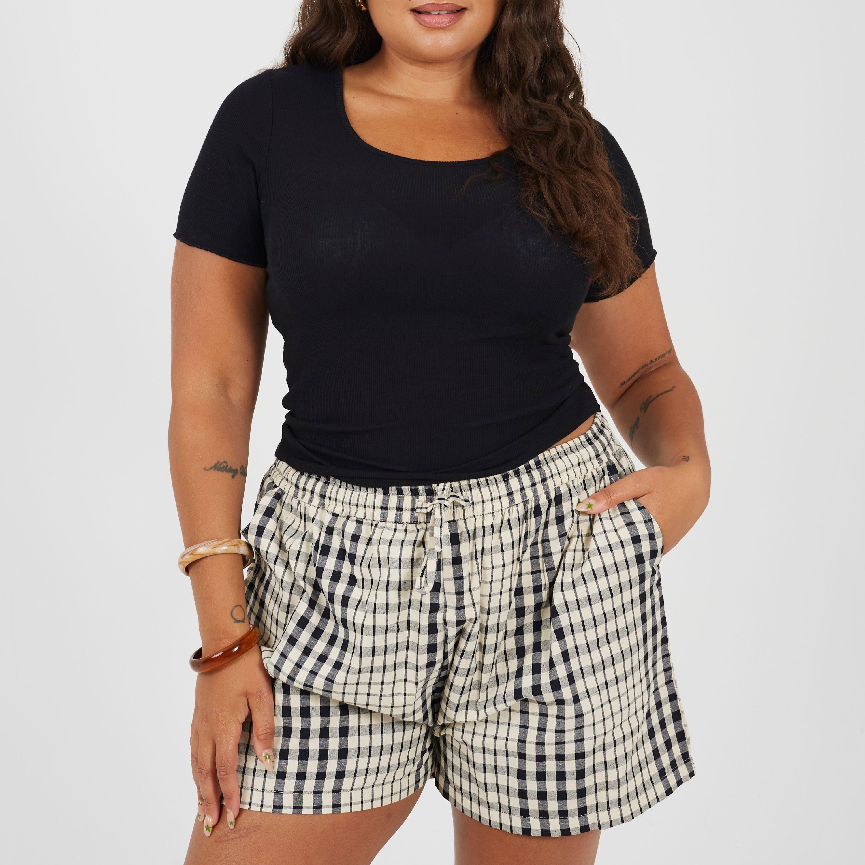 Black - Brave Soul - Plus Size Basic Ribbed Short Sleeve T-shirt - 1