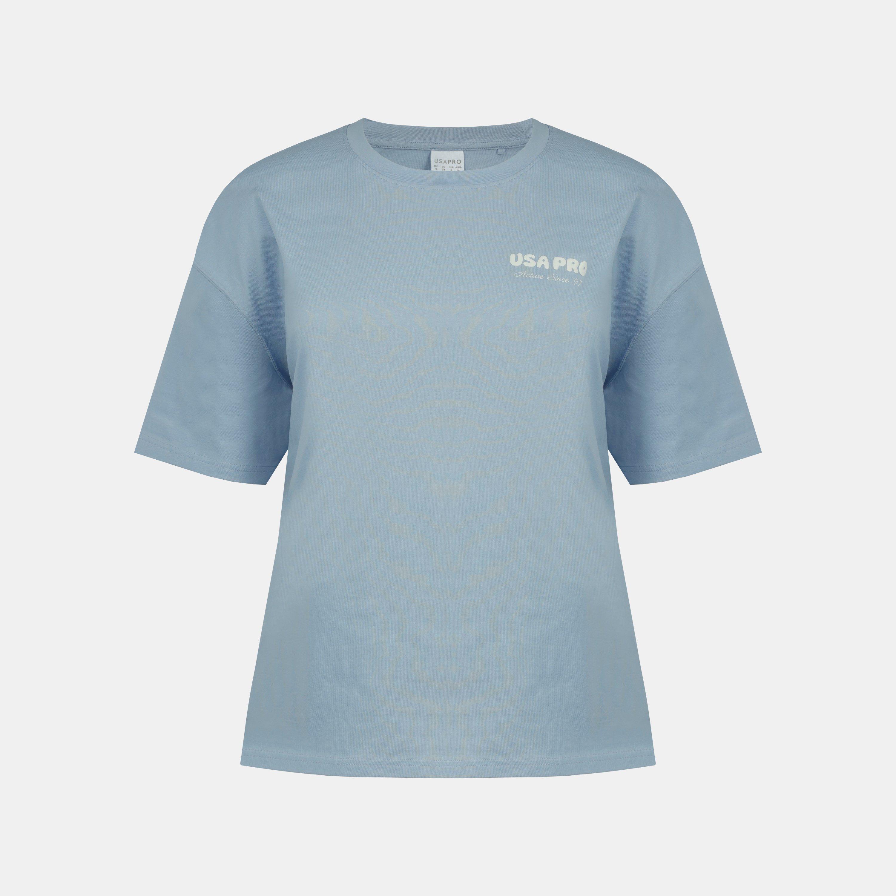 Brunera Blue - USA Pro - Women's Graphic Cotton Short Sleeve Oversized T-Shirt - 1