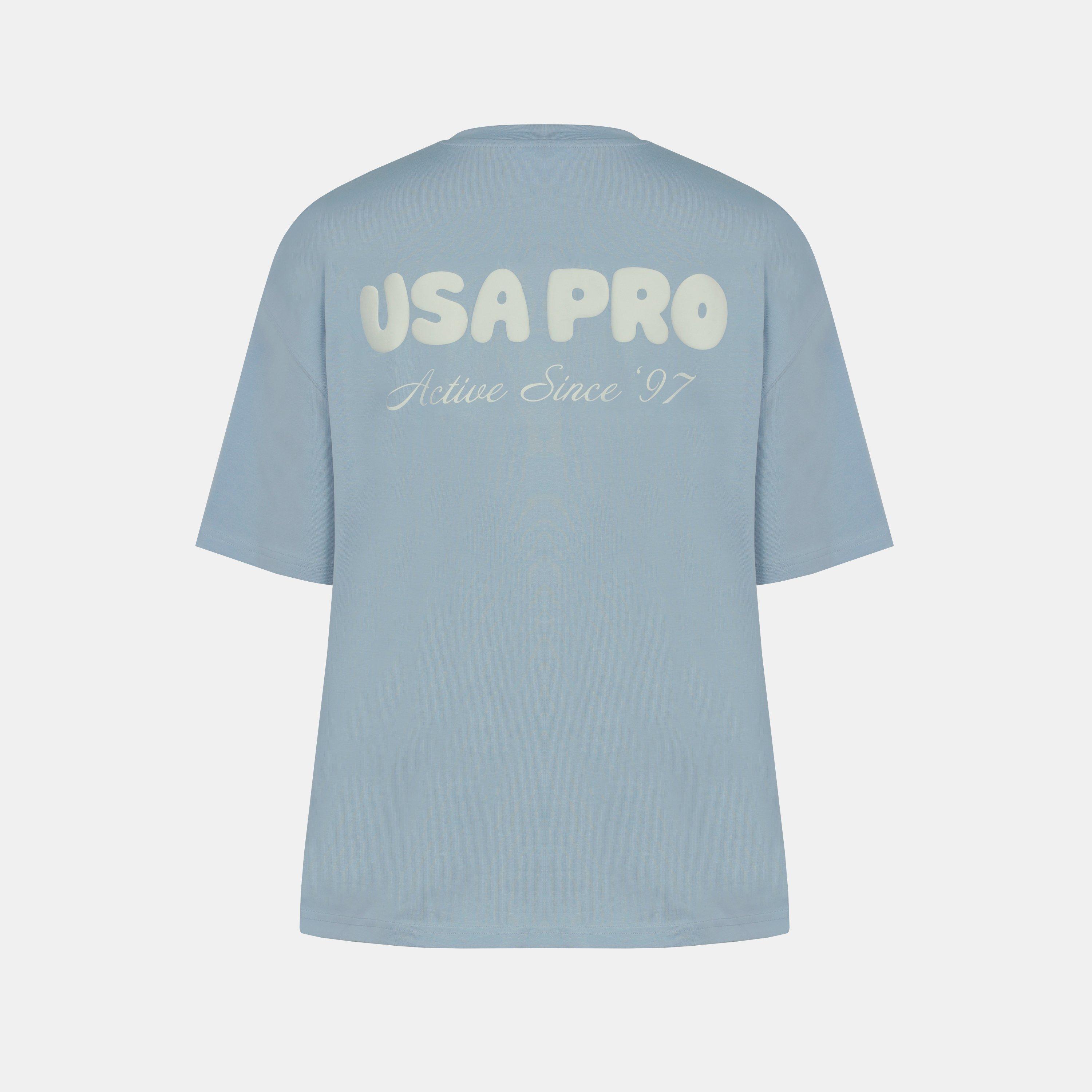 Brunera Blue - USA Pro - Women's Graphic Cotton Short Sleeve Oversized T-Shirt - 3