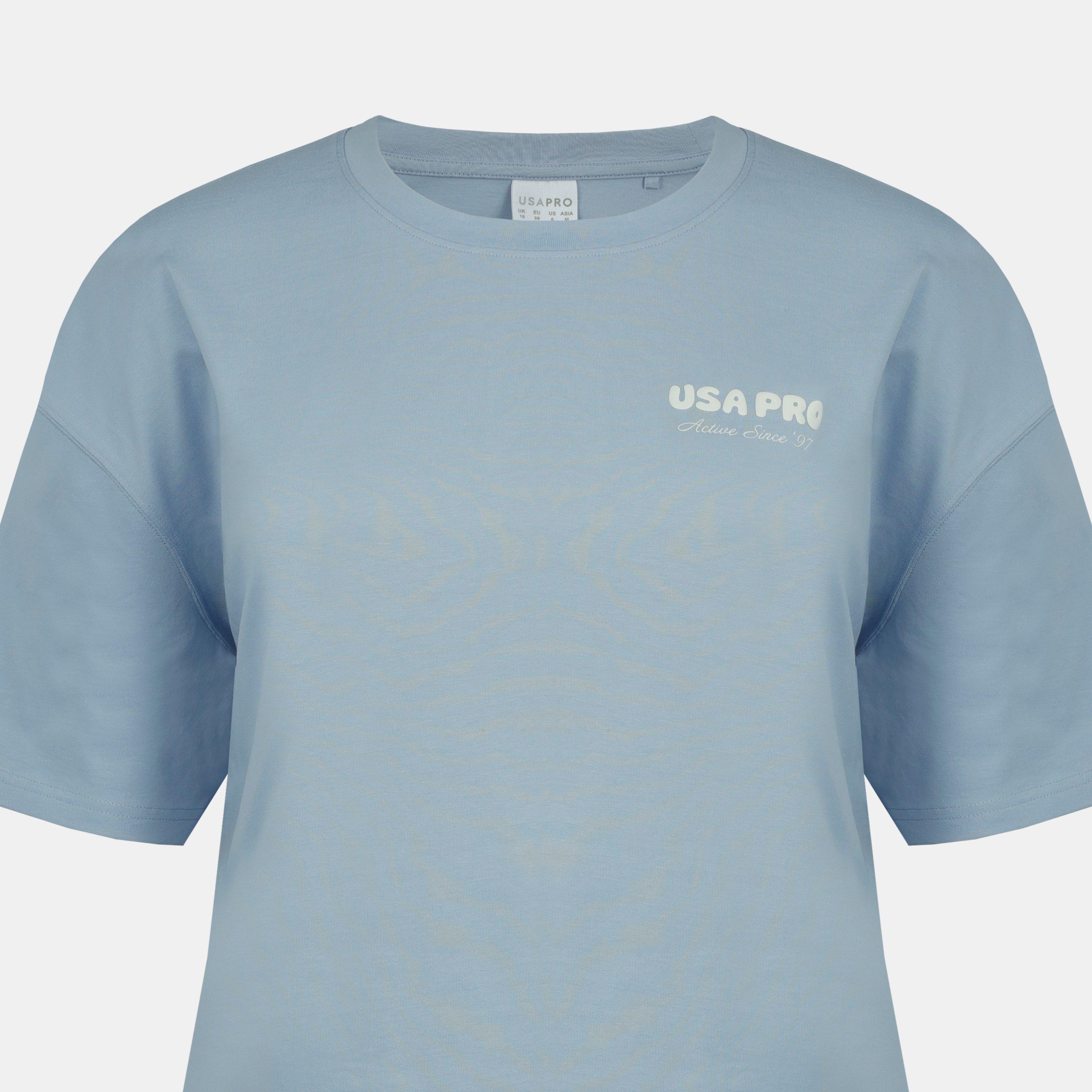 Brunera Blue - USA Pro - Women's Graphic Cotton Short Sleeve Oversized T-Shirt - 4