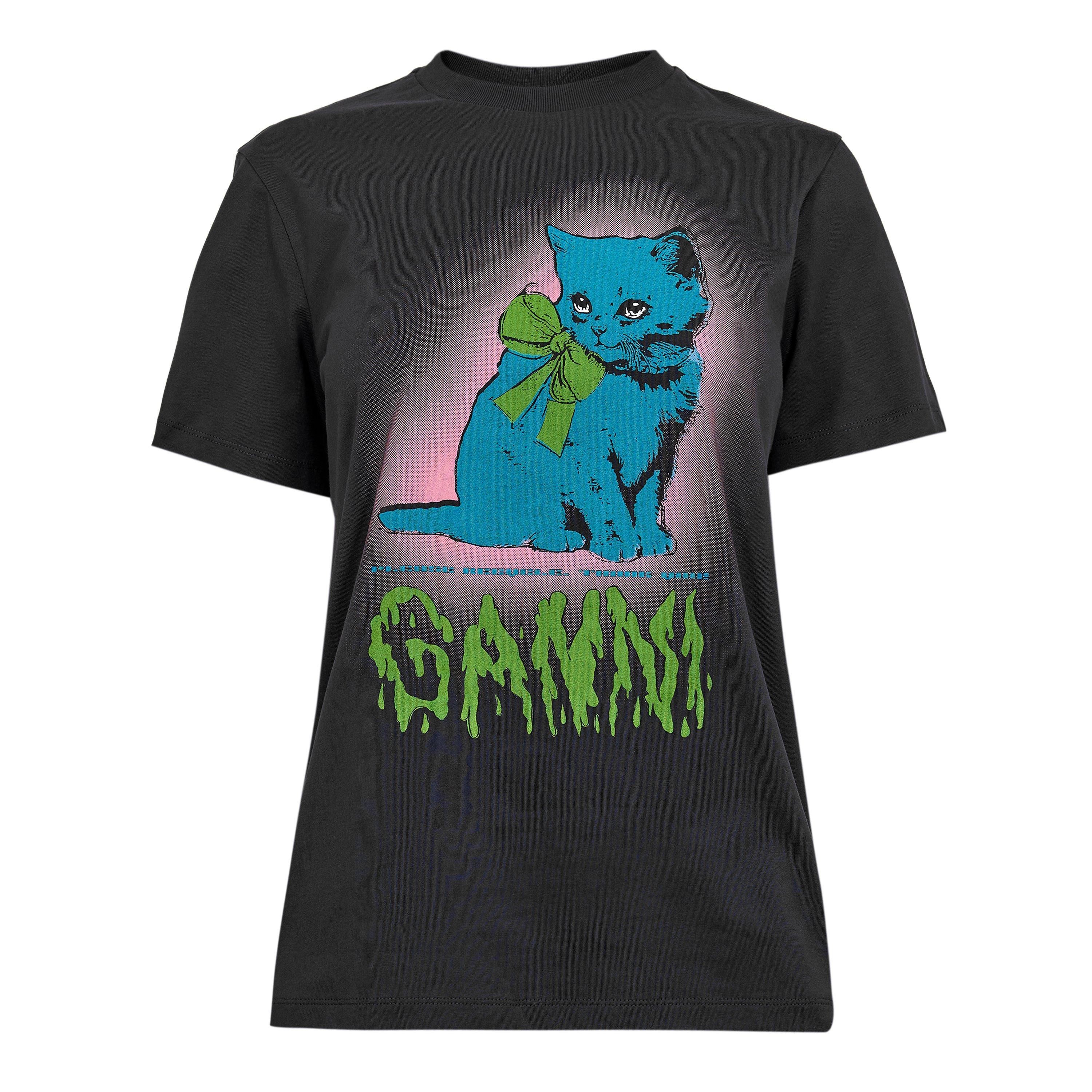 Ganni Women's Basic Cotton Jersey T-Shirt - Phantom - Size 8 (34)