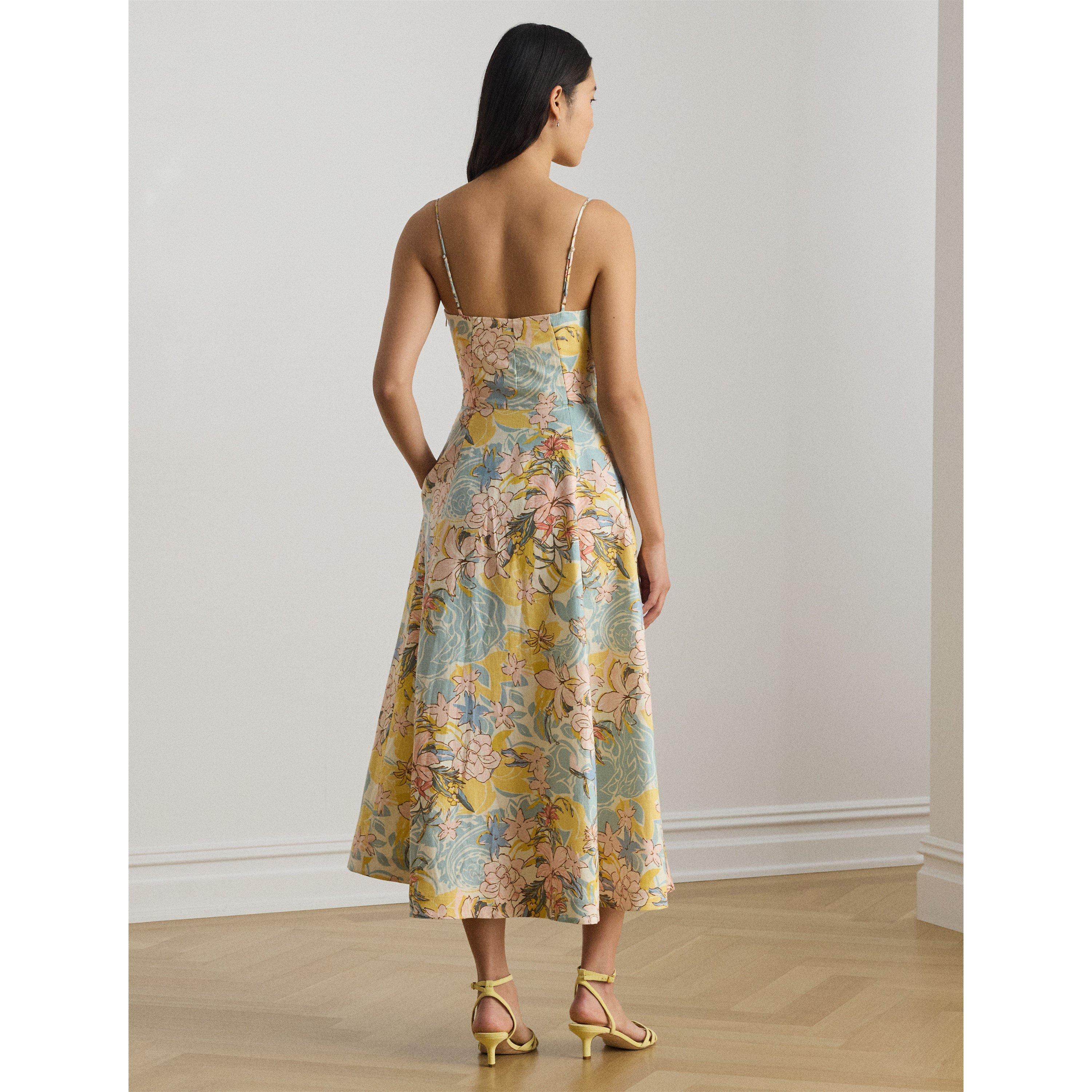 CREAM/BLU MULTI - Lauren by Ralph Lauren - Women's Tea Dress - 3