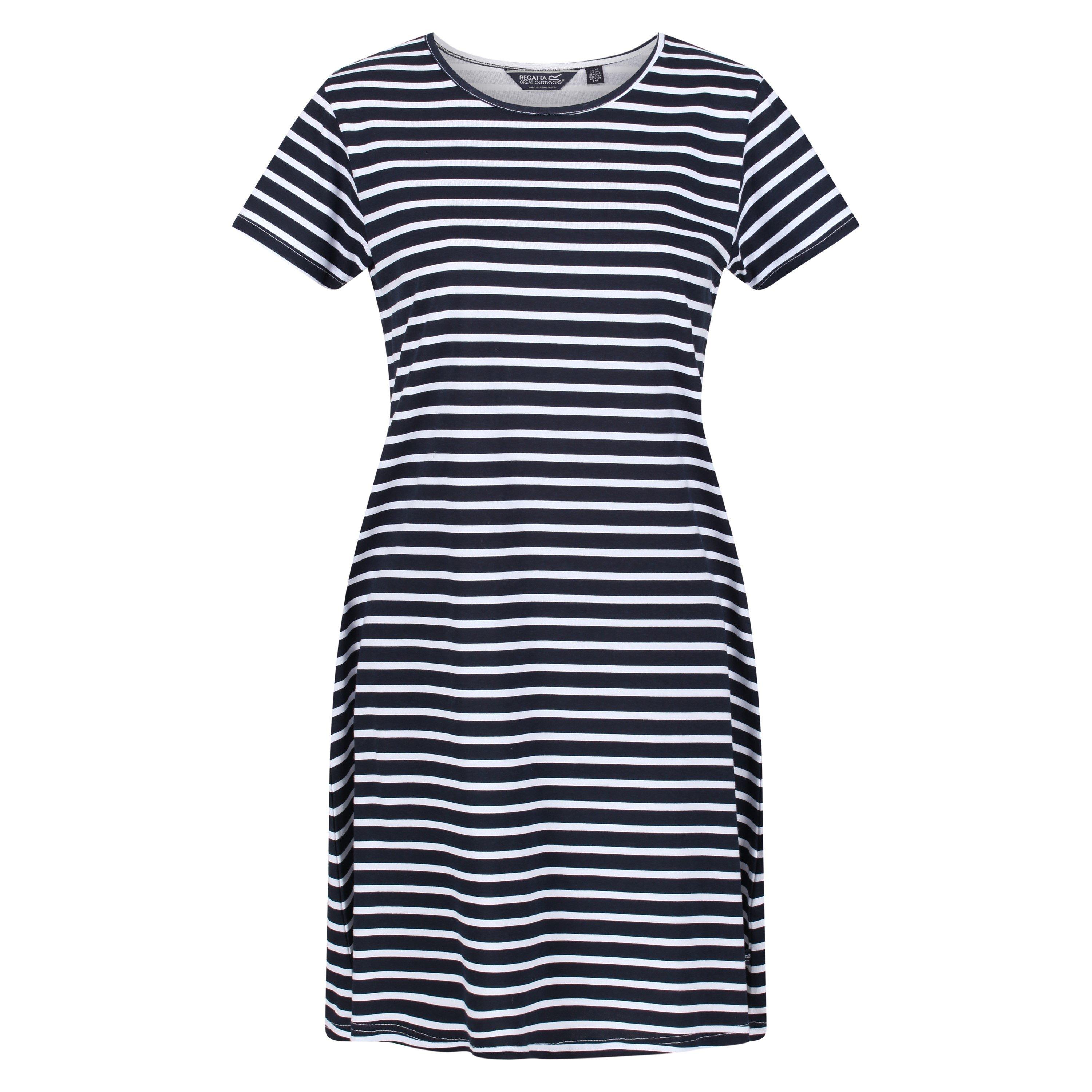 Navy/WhitStr - Regatta - Women's Balia T-Shirt Dress - 1