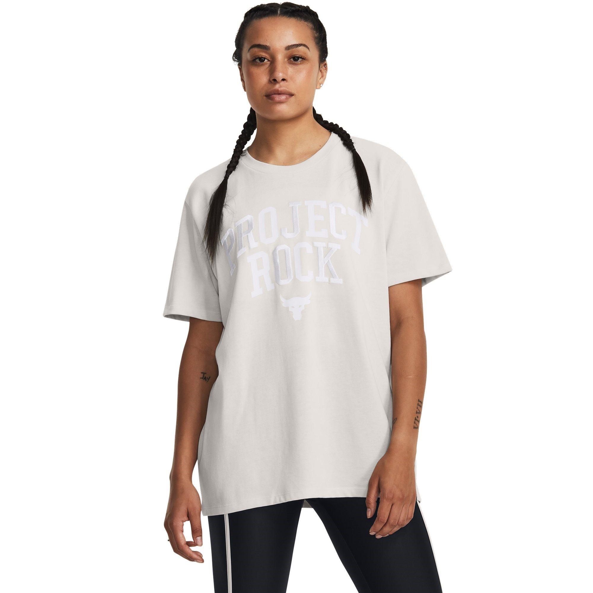 Green - Under Armour - Project Rock Heavyweight Campus T-Shirt Womens - 2