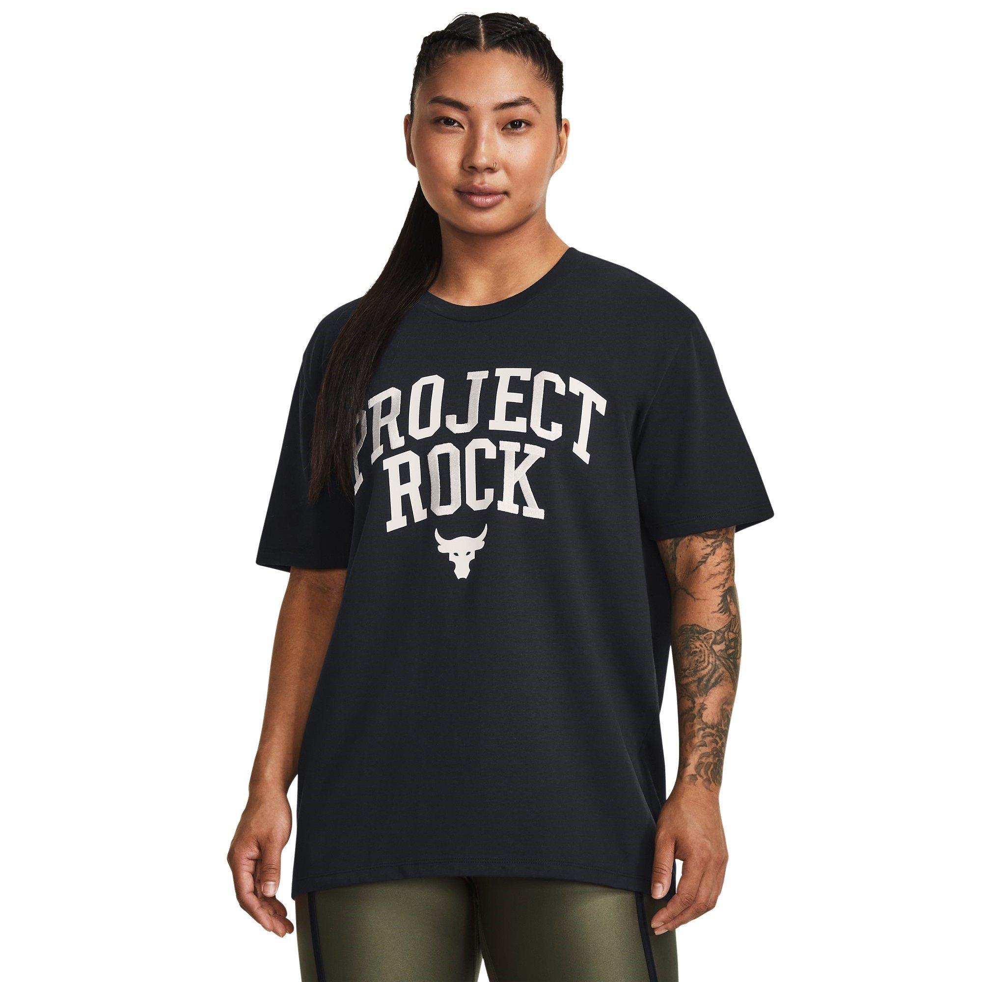 Black - Under Armour - Project Rock Heavyweight Campus T-Shirt Womens - 2