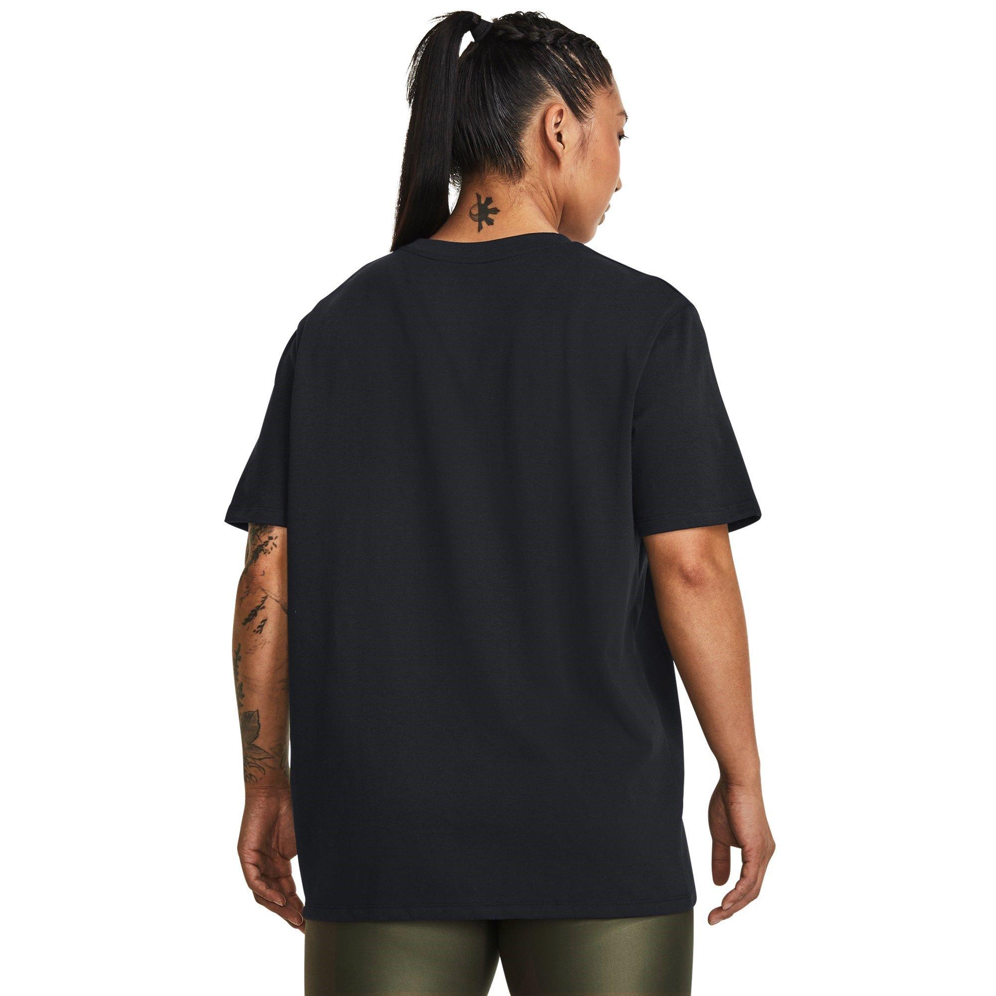 Black - Under Armour - Project Rock Heavyweight Campus T-Shirt Womens - 3
