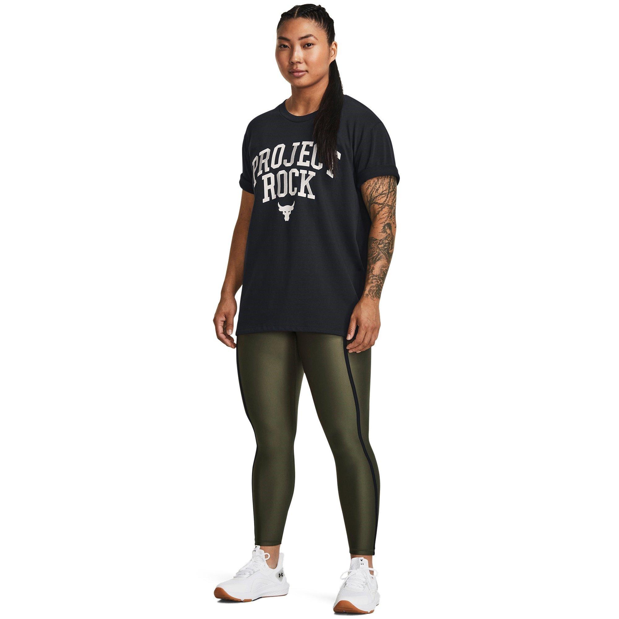 Black - Under Armour - Project Rock Heavyweight Campus T-Shirt Womens - 4