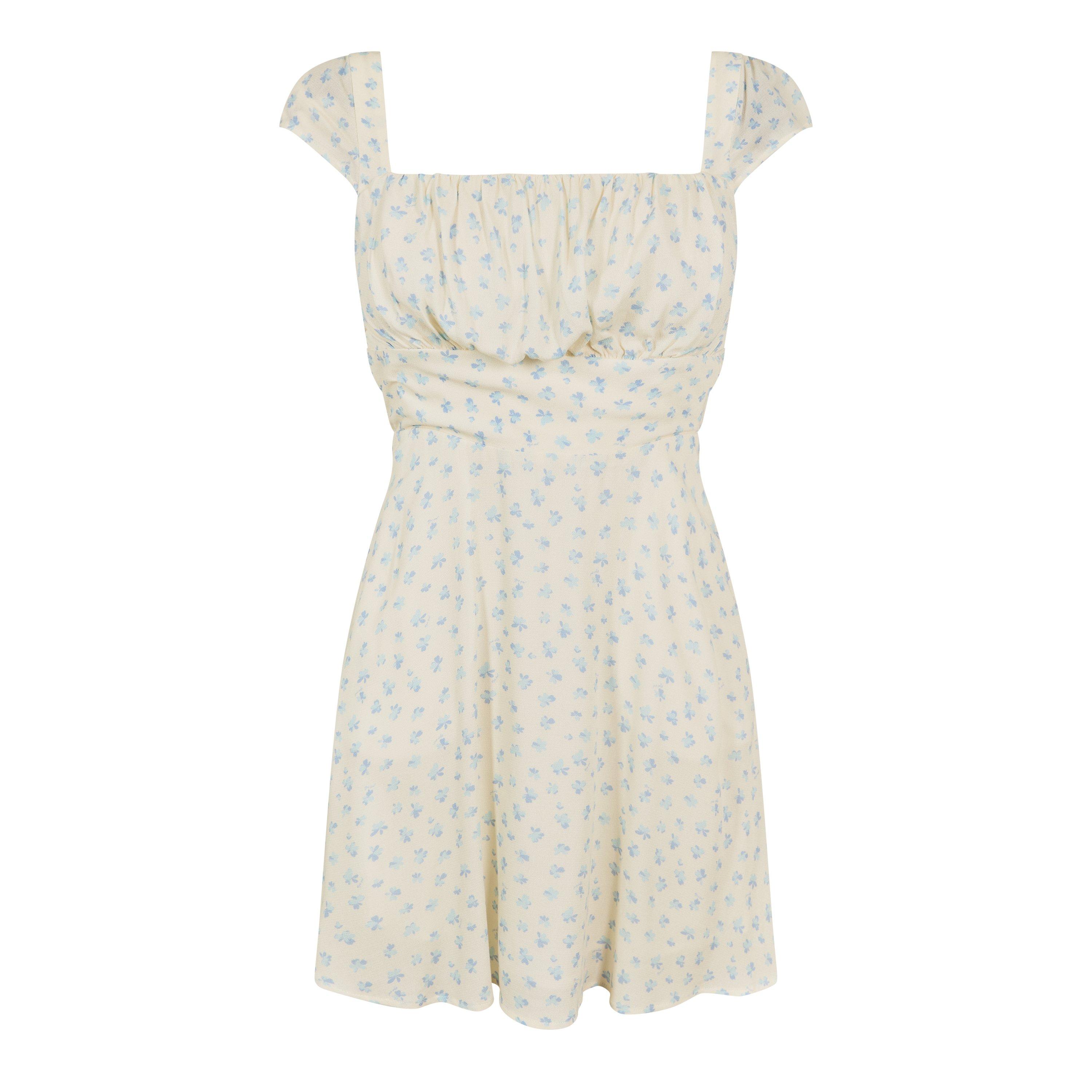 Jack Wills Women's Mini Dress - White Ditsy - 14 (L)
