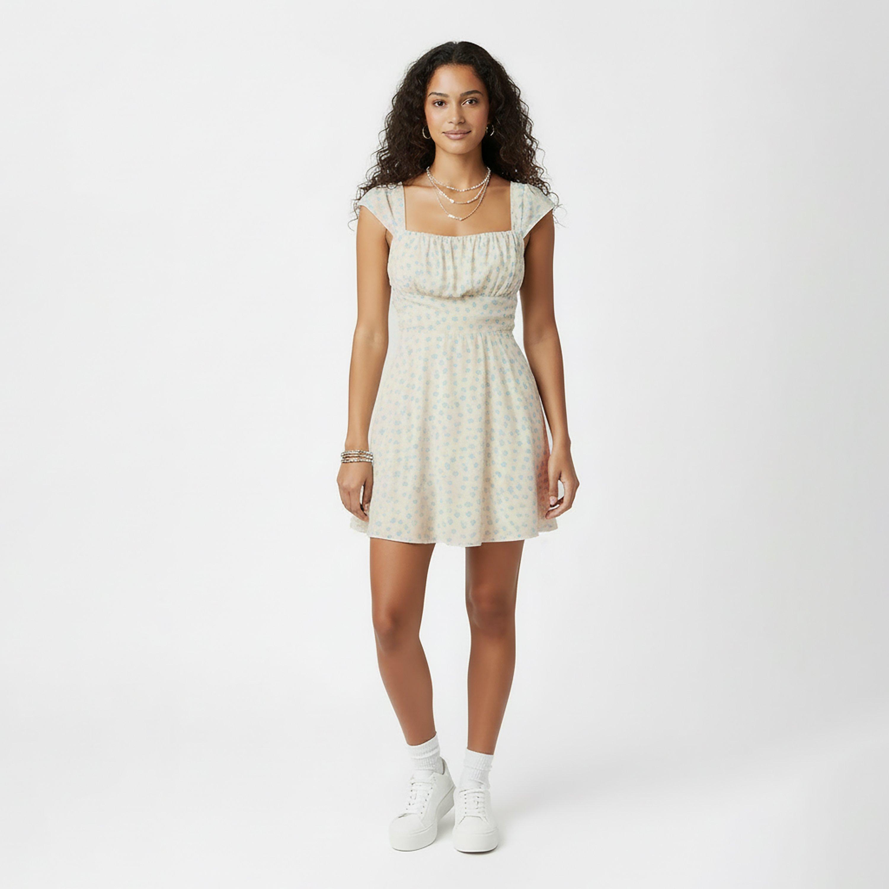 White Ditsy - Jack Wills - JW Mini Tie Dress Ld62 - 5