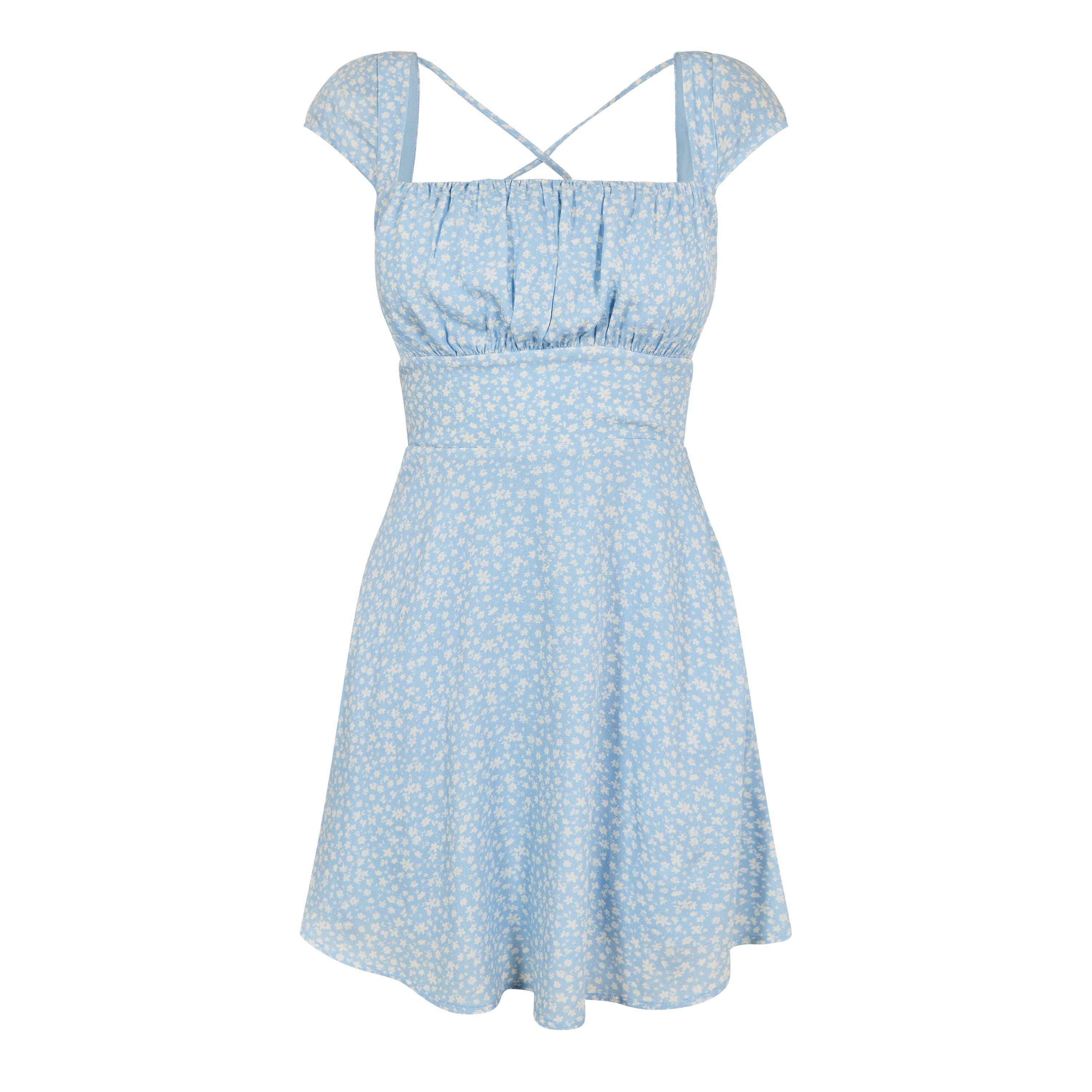 jack wills blue dress Striped Sun Dress / Jack Wills / Blue / White / Strapless / Modern Vintage  / Size UK 10 / EU 38