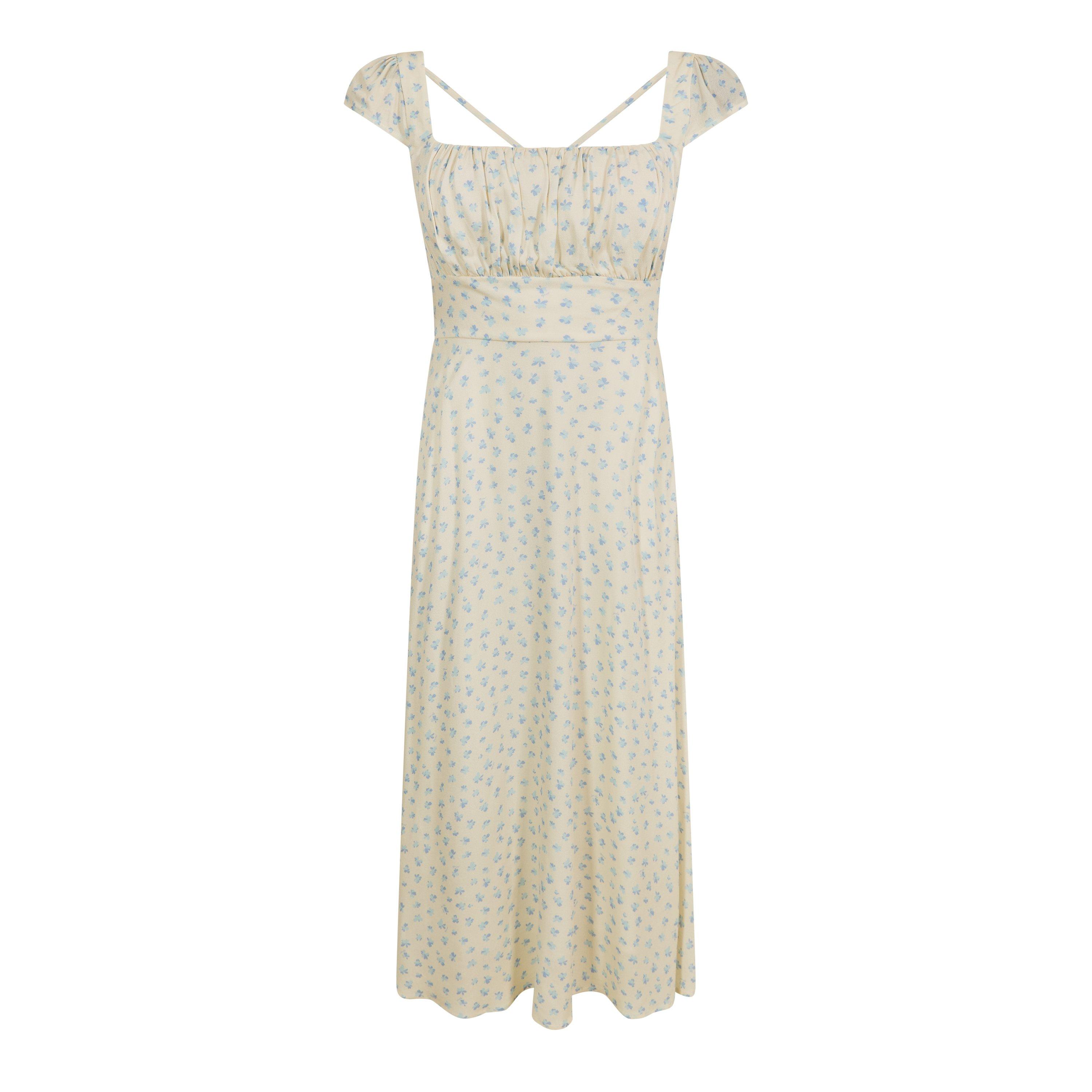 White Ditsy - Jack Wills - JW Midi Tie Dress Ld62 - 1