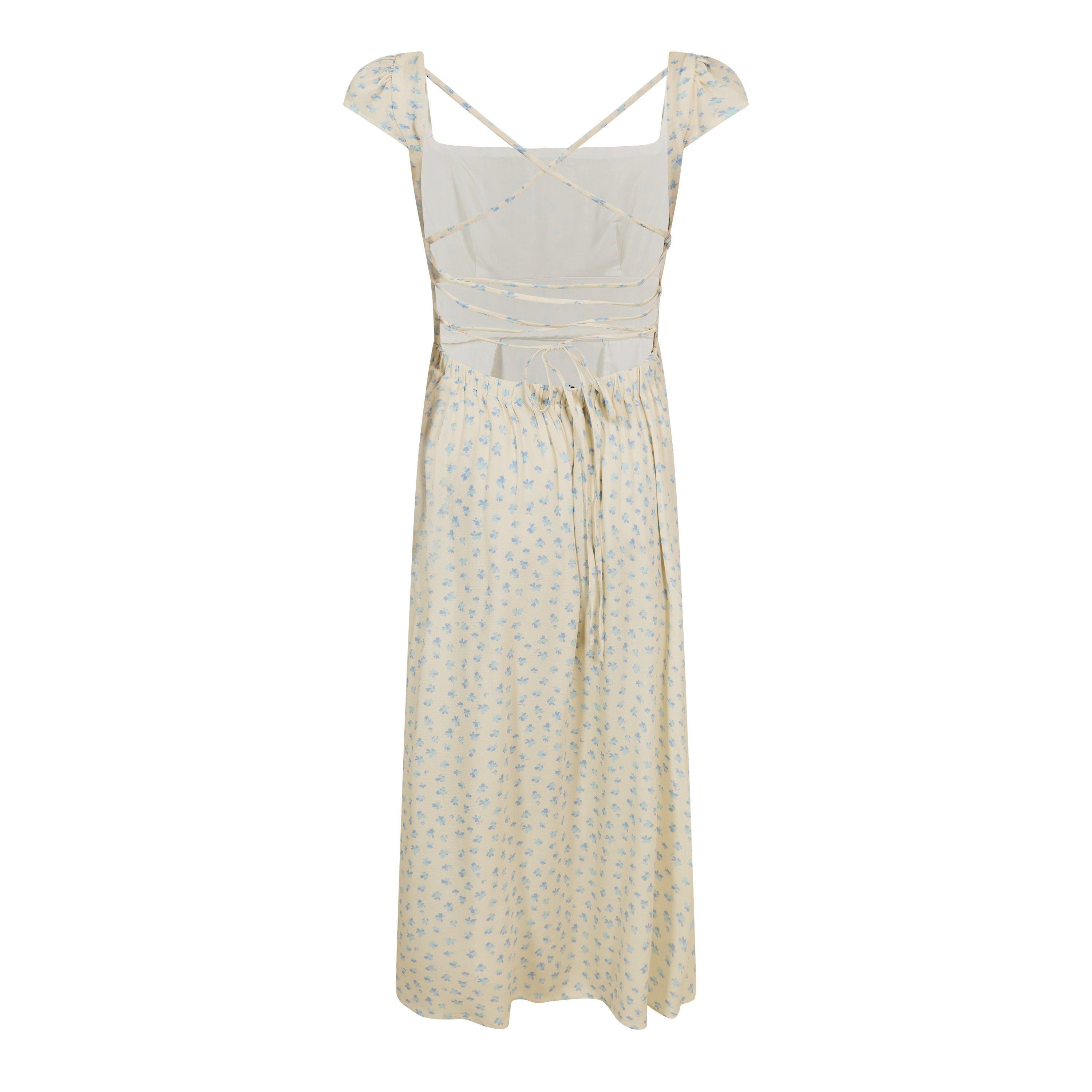 White Ditsy - Jack Wills - JW Midi Tie Dress Ld62 - 2