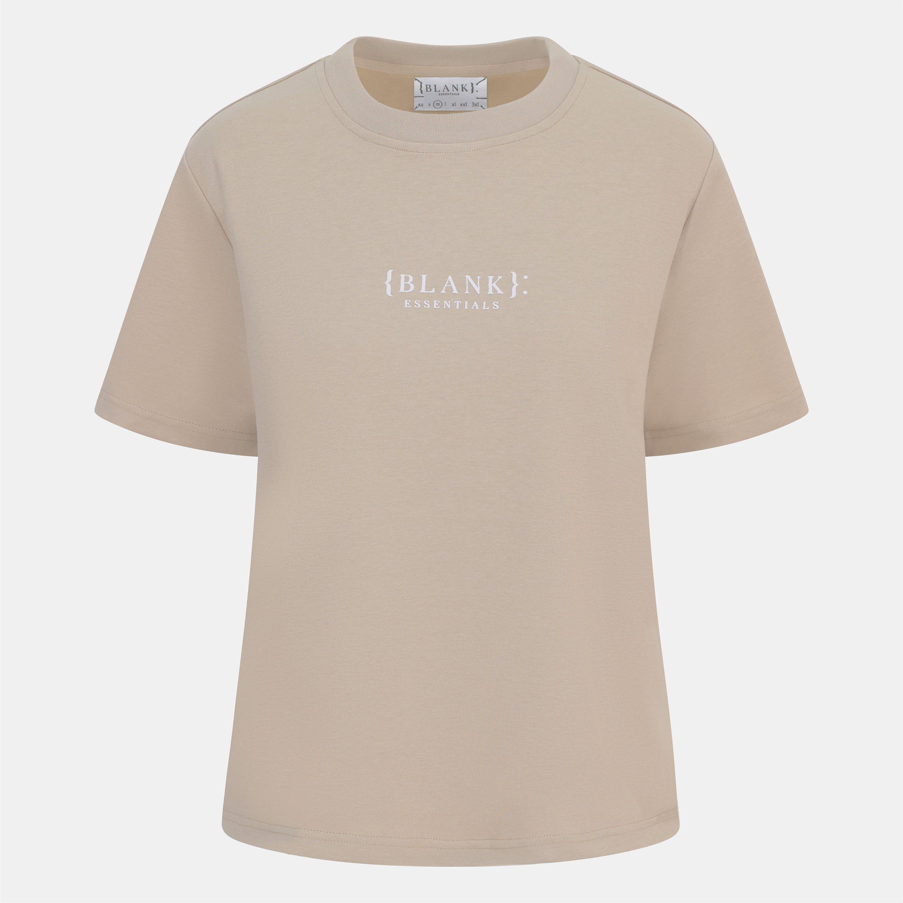 Blank Essentials Women's Blank E Core Puff Print T-Shirt - Summer Sand - 14 (L)