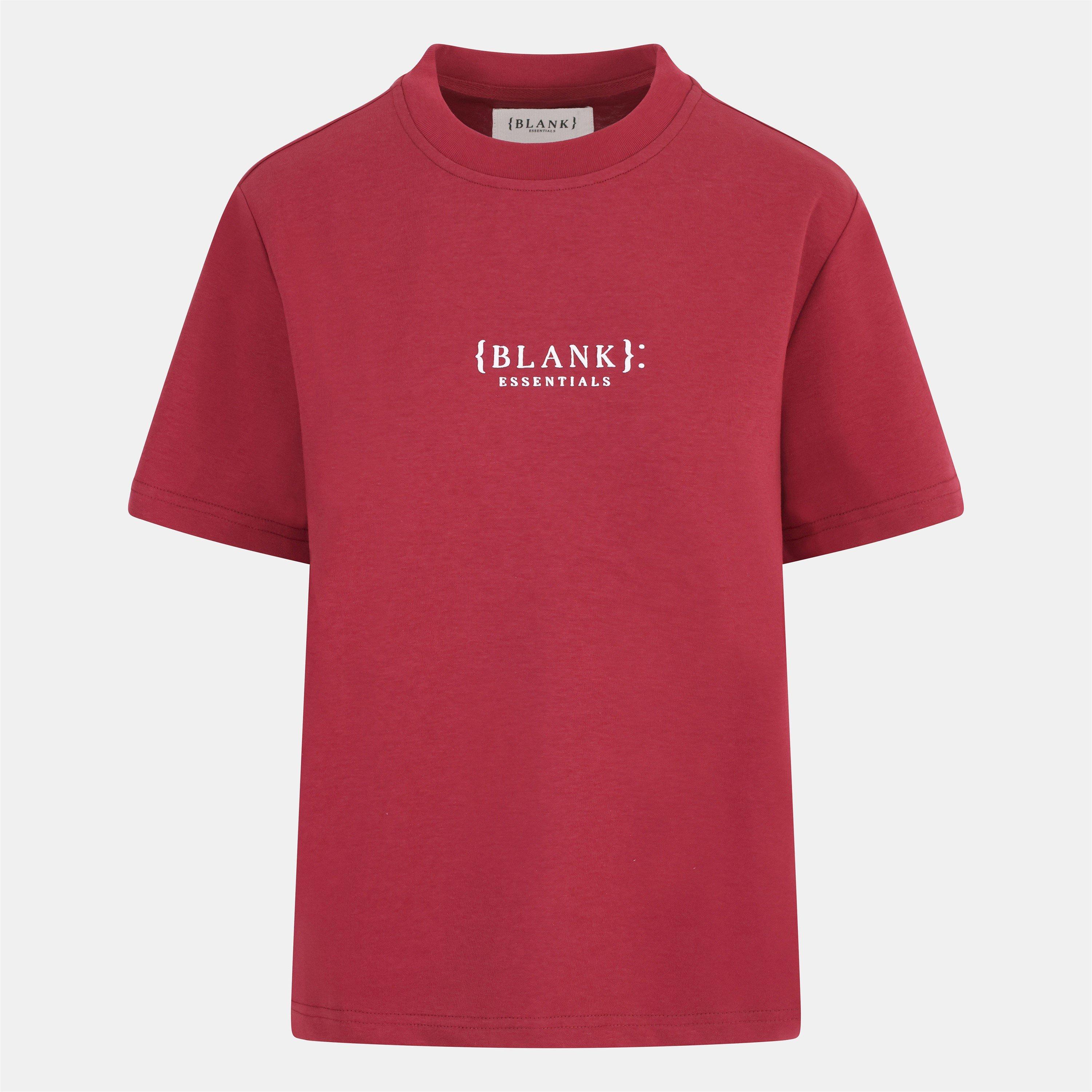 Burgundy - Blank Essentials - Blank E Core Puff Print T-Shirt Ladies - 1