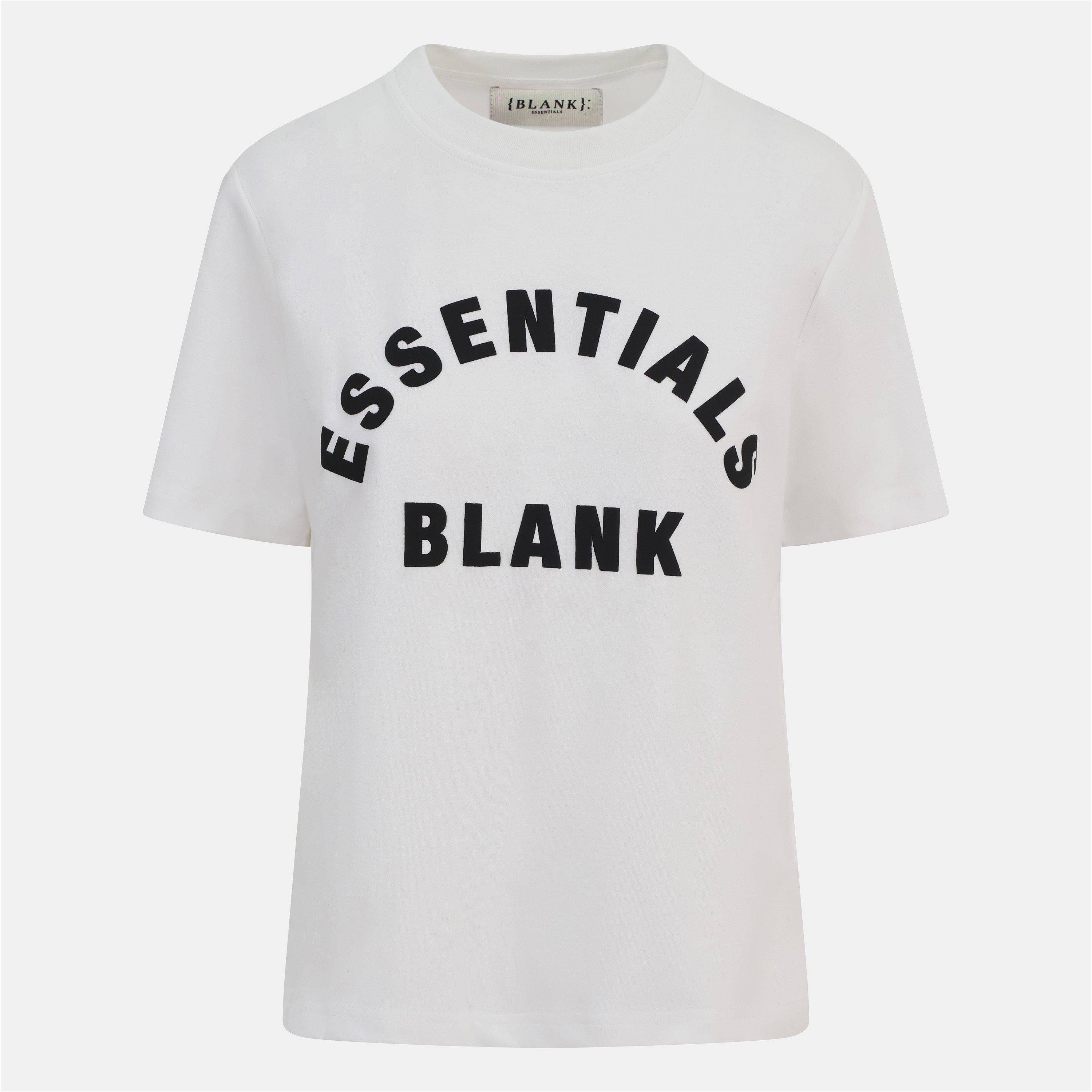 Blank Essentials Women's Blank Arched Print Puff T-Shirt - Off White - 16 (XL)