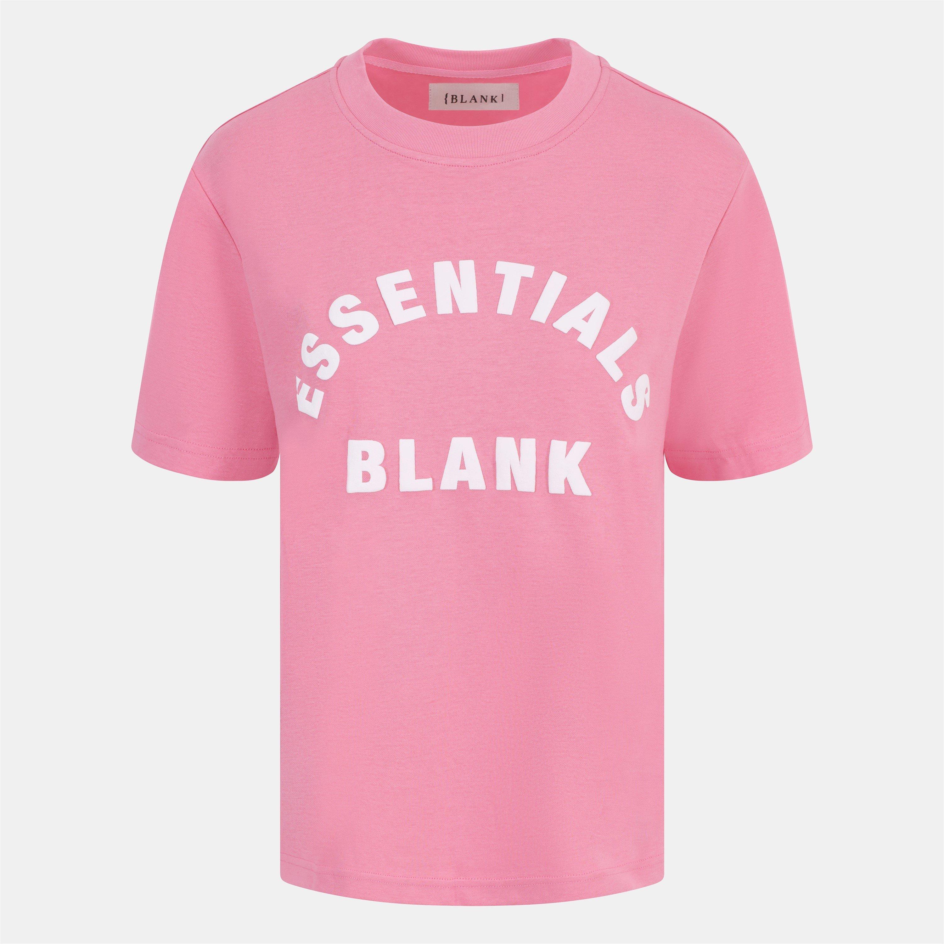Blank Essentials Women's Blank Arched Print Puff T-Shirt - Pop Pink - 12 (M)