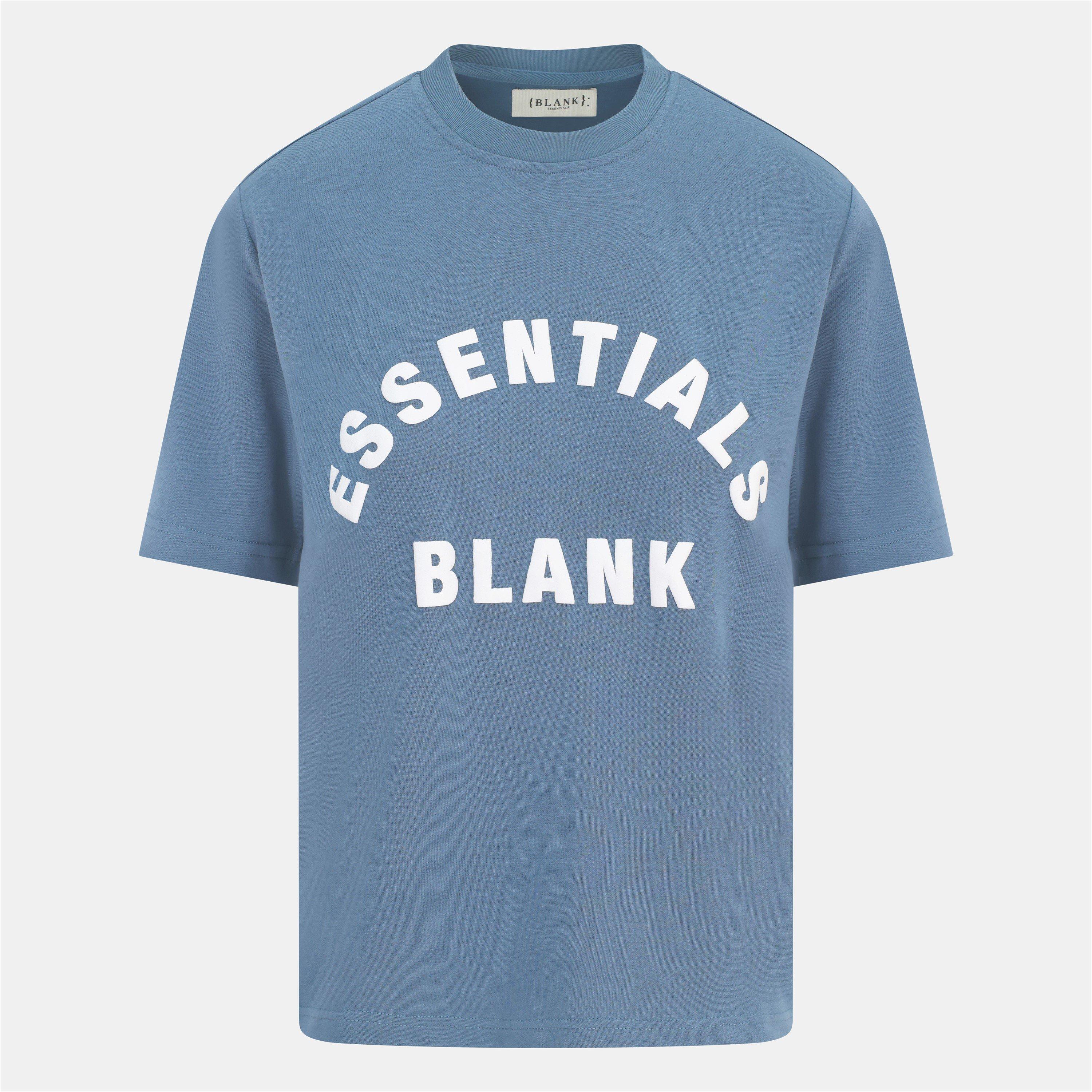 Blank Essentials Women's Blank Arched Print Puff T-Shirt - Orion Blue - 14 (L)