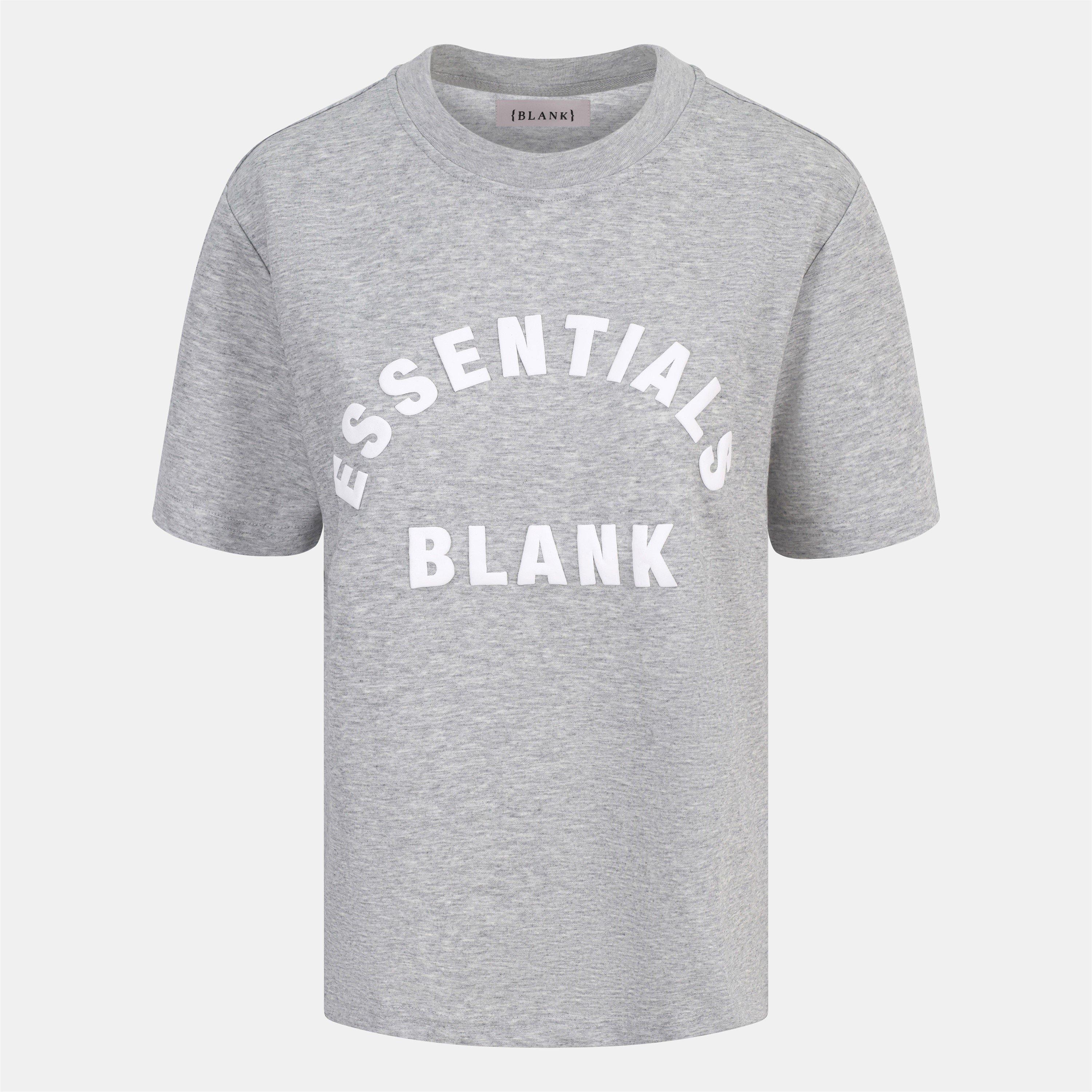 Blank Essentials Women's Blank Arched Print Puff T-Shirt - Grey Marl - 12 (M)