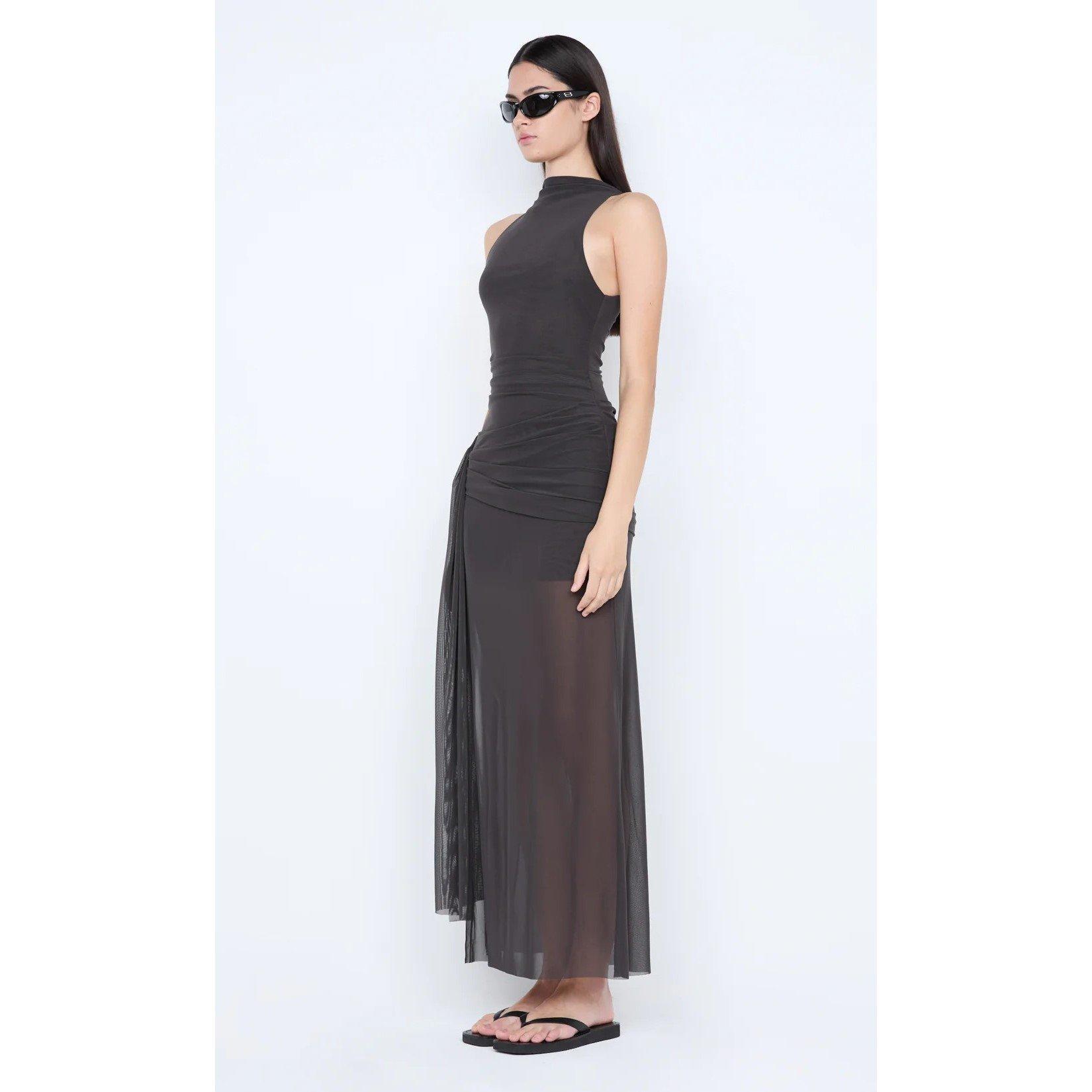 knee length dresses for ladies BLAINE DRAPE MAXI DRESS - SPEARMINT main image 0