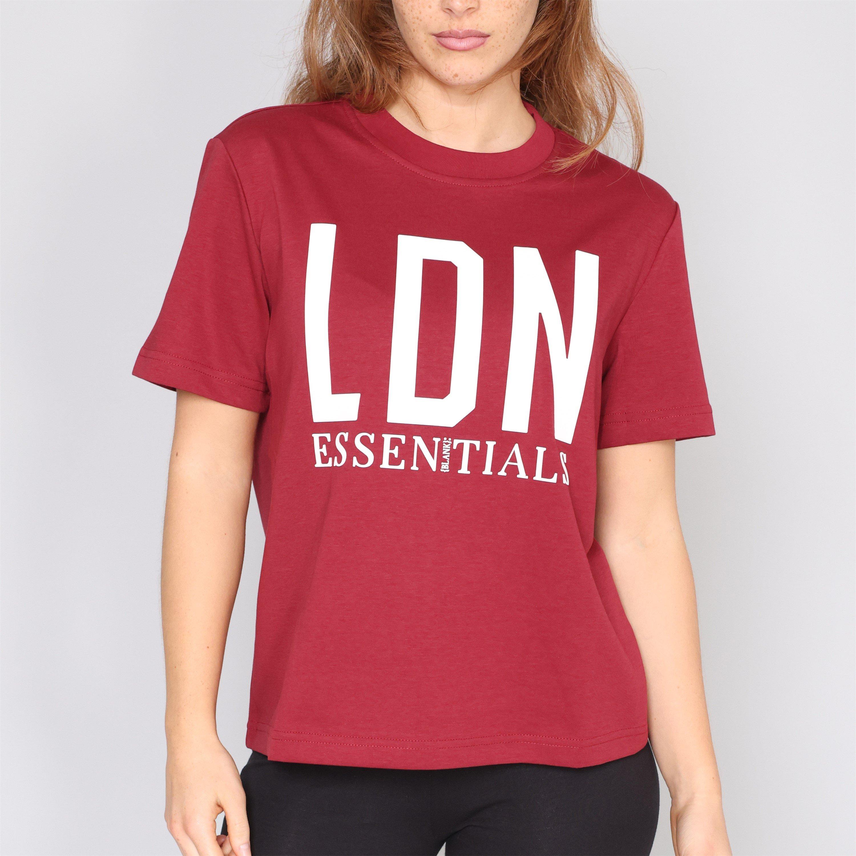 Burgundy - Blank Essentials - Women's London Cotton Short Sleeve Oversized T-Shirt - 3