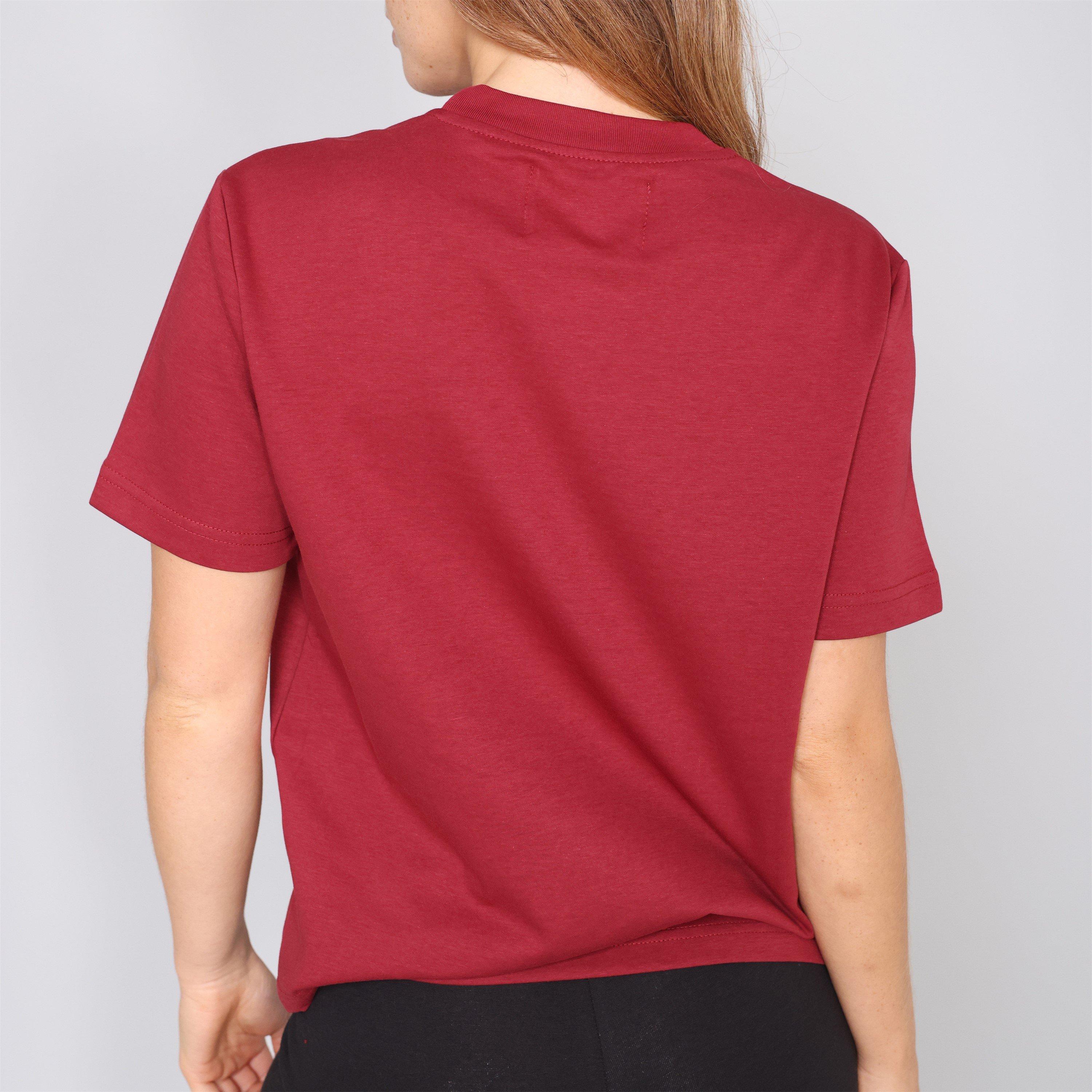 Burgundy - Blank Essentials - Women's London Cotton Short Sleeve Oversized T-Shirt - 4
