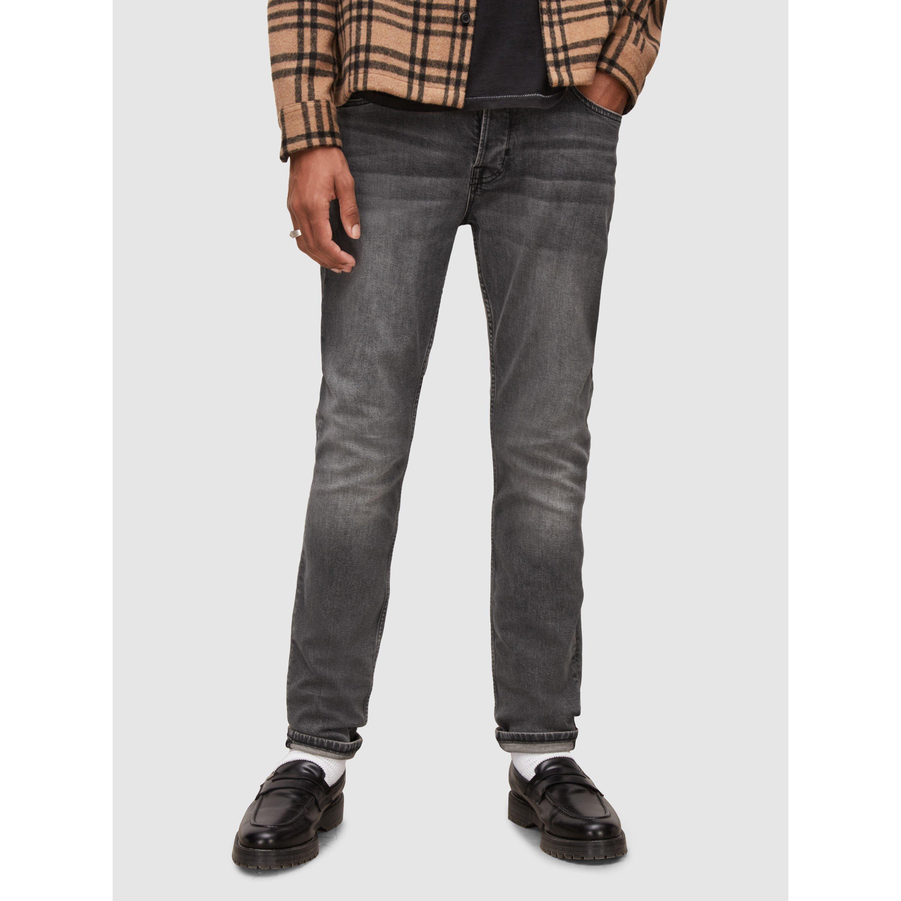 Allsaints Men's Cigarette Skinny Jeans - Washed Black - 38W R