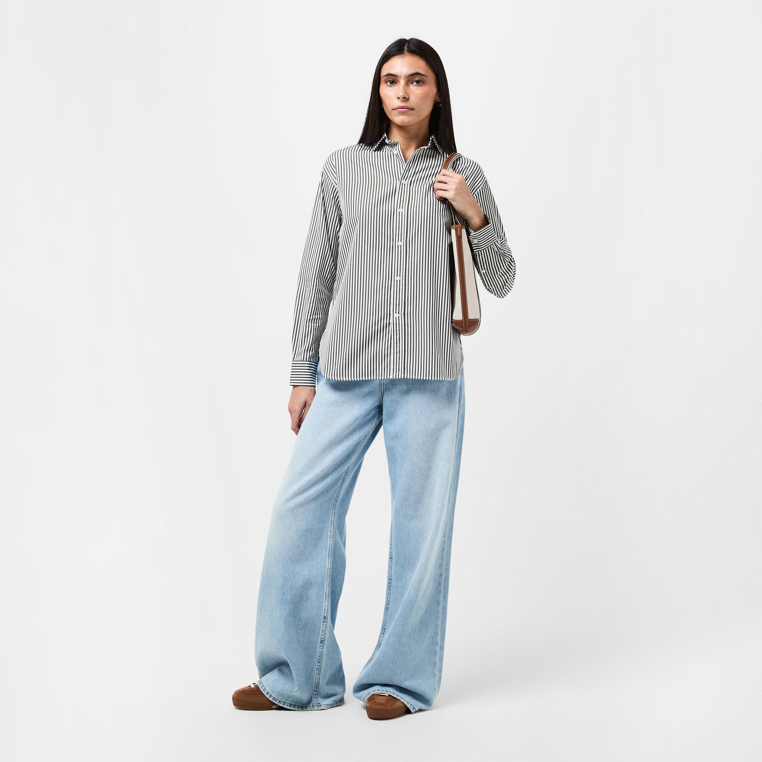 OLIVE WHT - Polo Ralph Lauren - Women's Ramsy Long Sleeve Oxford Shirt - 6