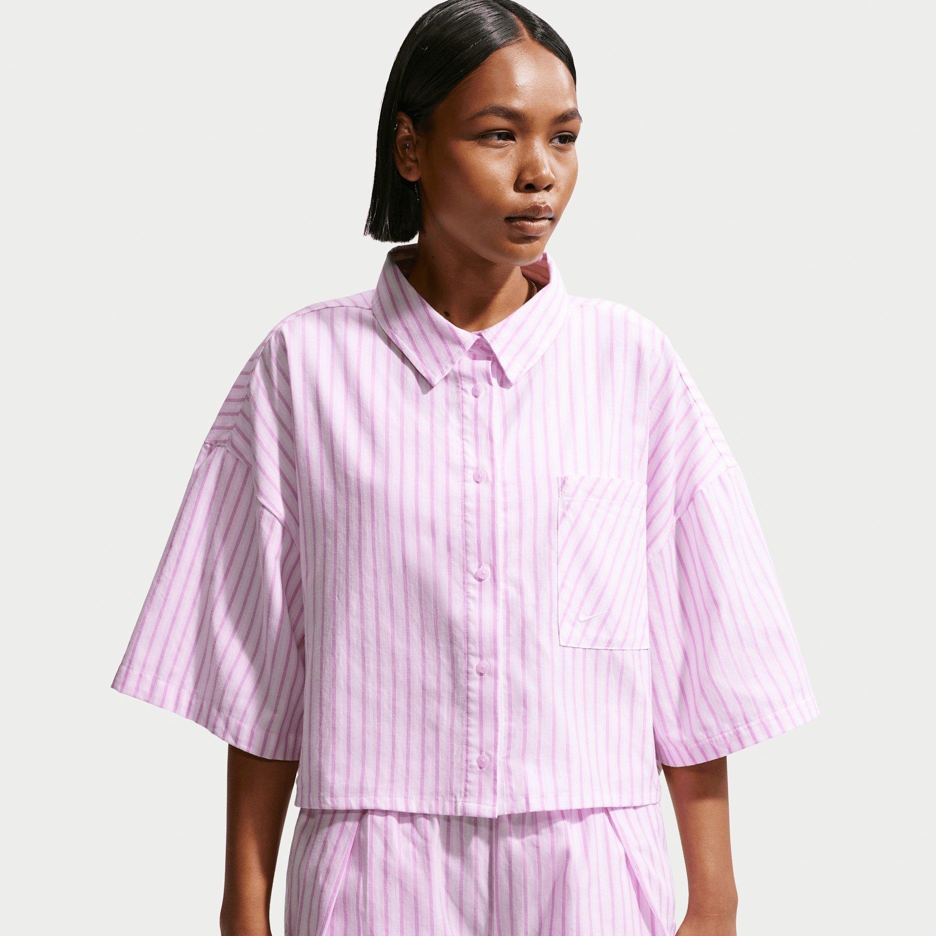 LT Magenta - Nike - Women's Patterned Short Sleeve Shirt - 1