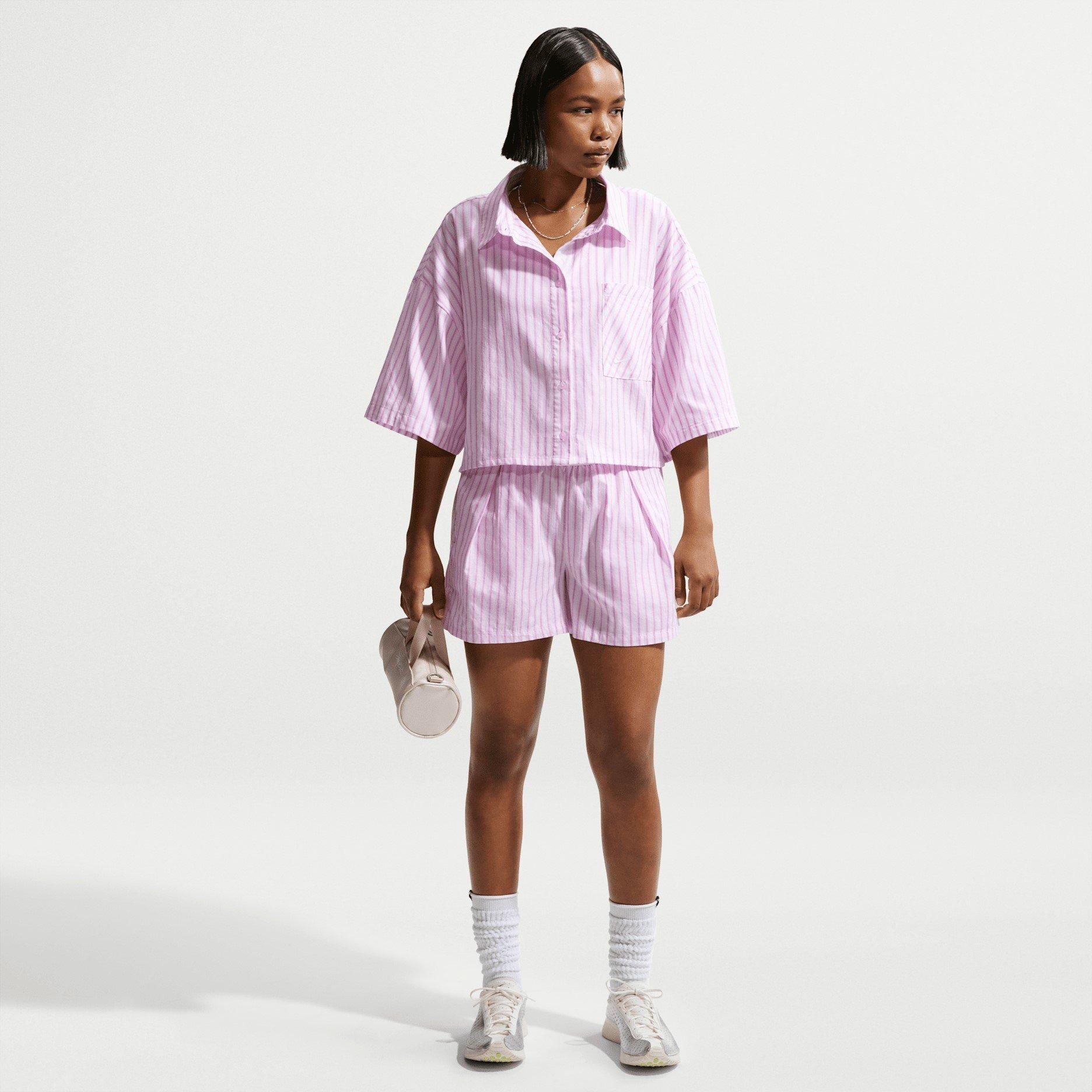 LT Magenta - Nike - Women's Patterned Short Sleeve Shirt - 5