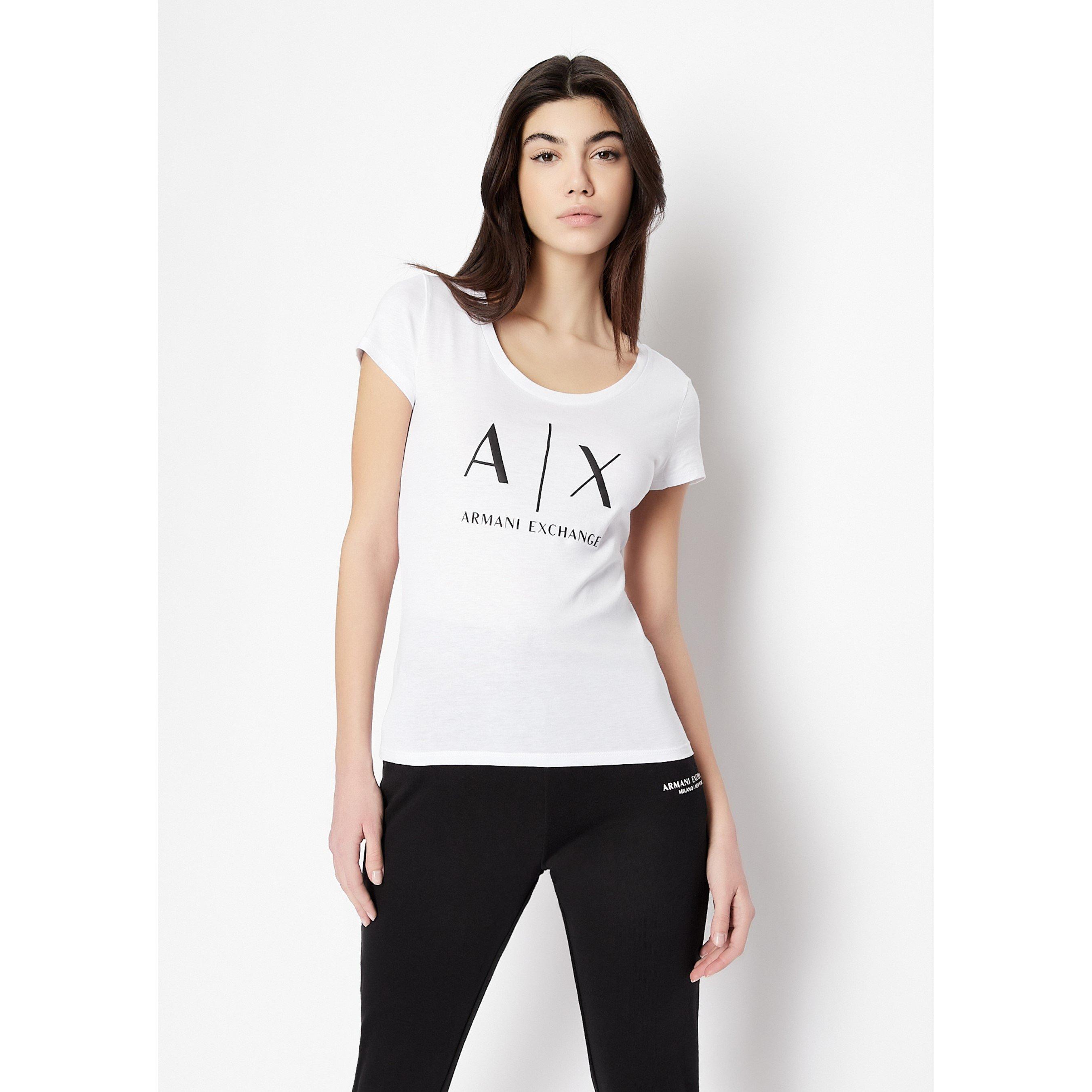 Armani Exchange Women's White Logo T-Shirt - 16 (XL)