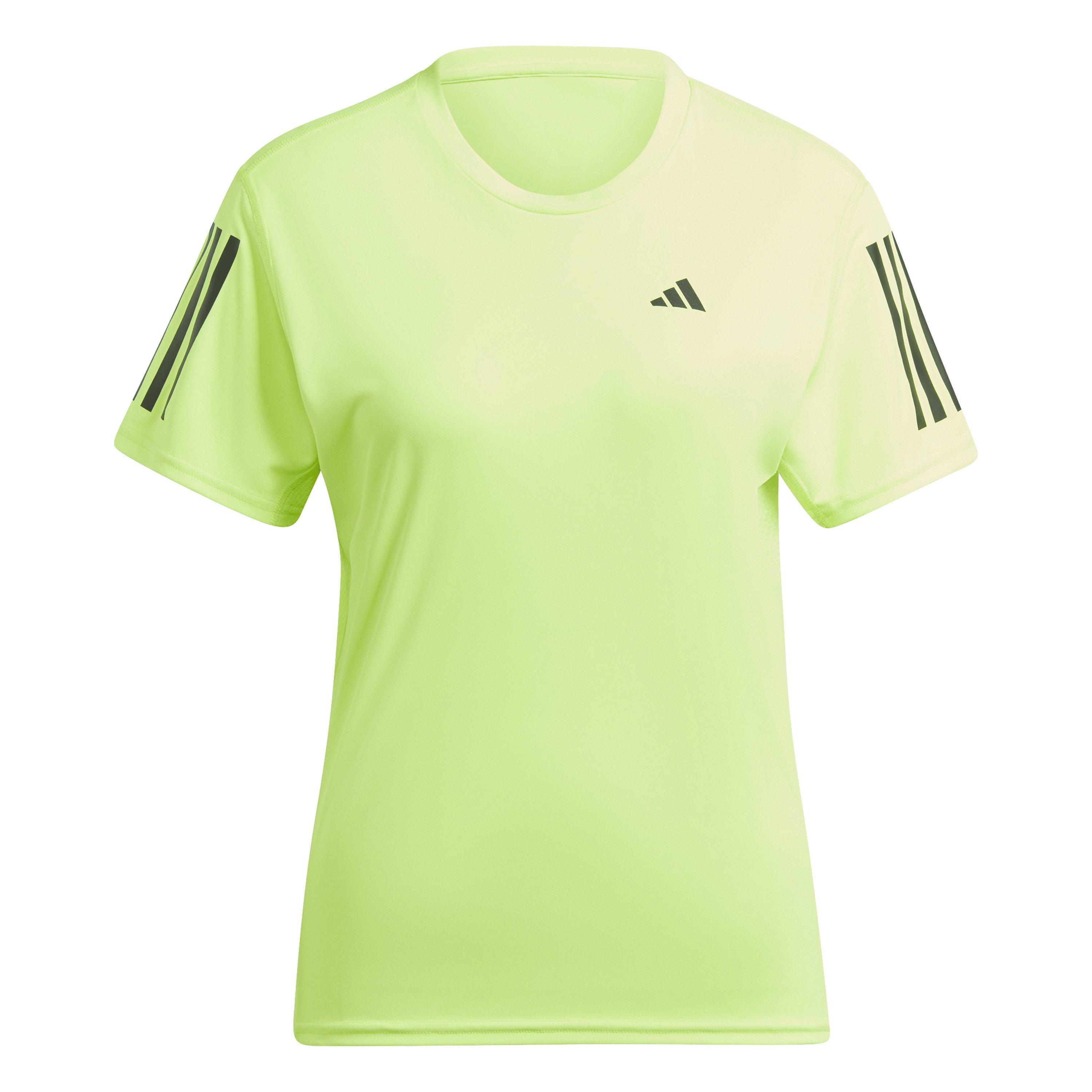 Adidas Women's Own The Run T-Shirt - Lemon/Black - 10 (S)
