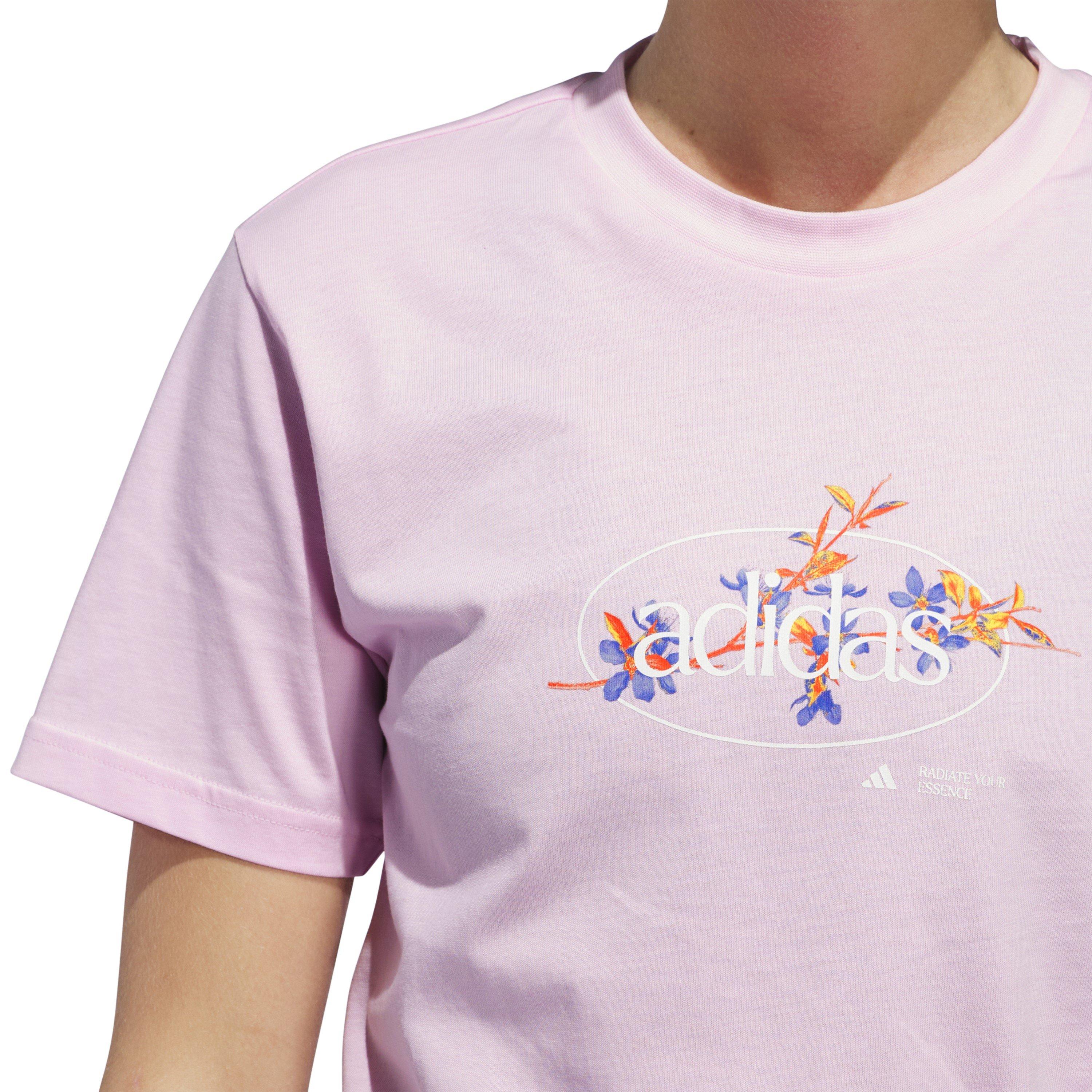 Clear Pink - adidas - Women's Elemental Floral T-Shirt - 4