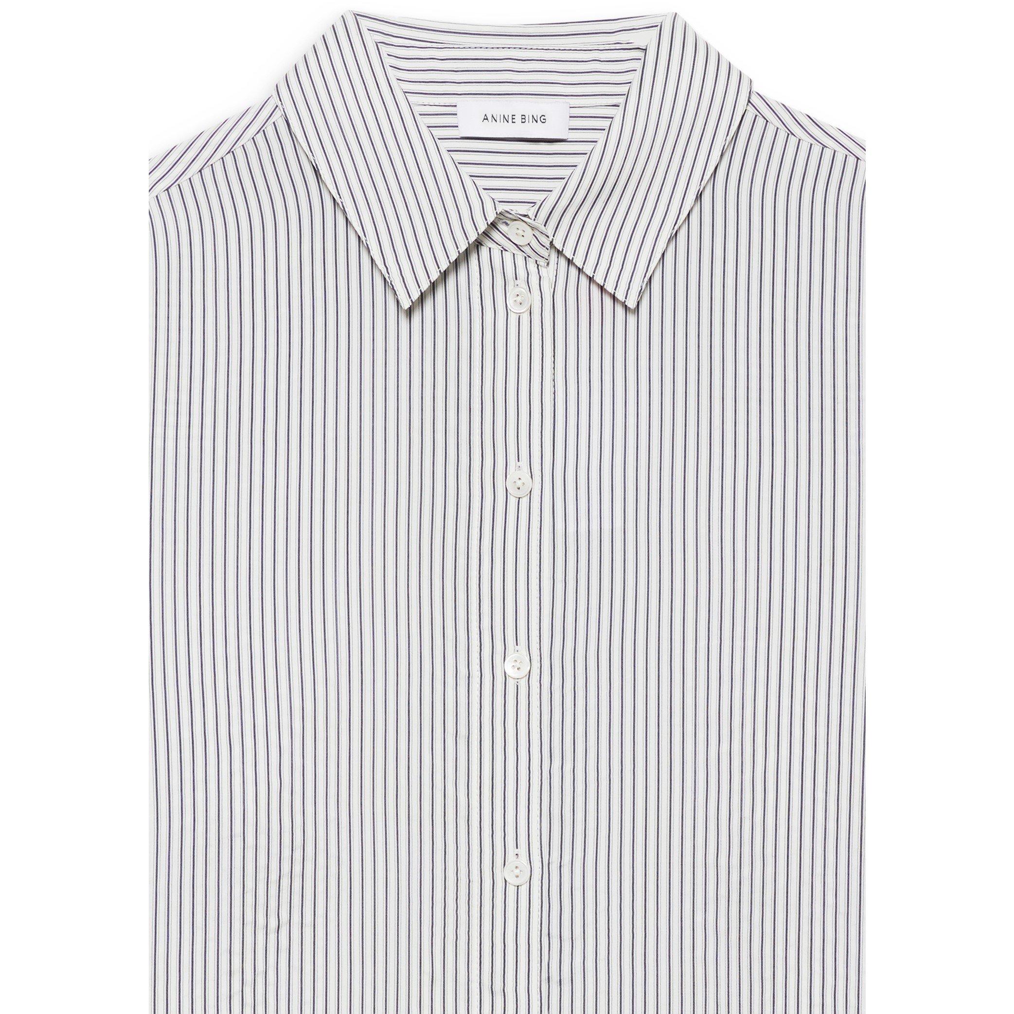 White Navy Str - Anine Bing - Womens Essie Shirt - 4